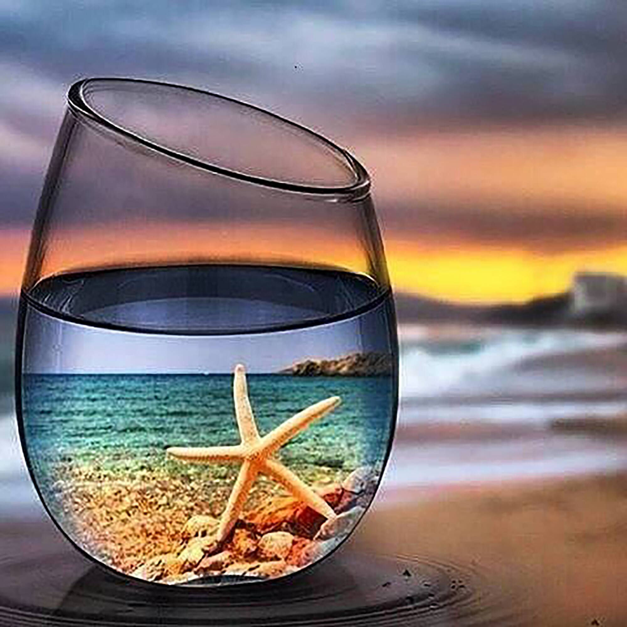 Sparkly Selections Ocean in a Glass Diamond Painting Kit, Round Diamonds