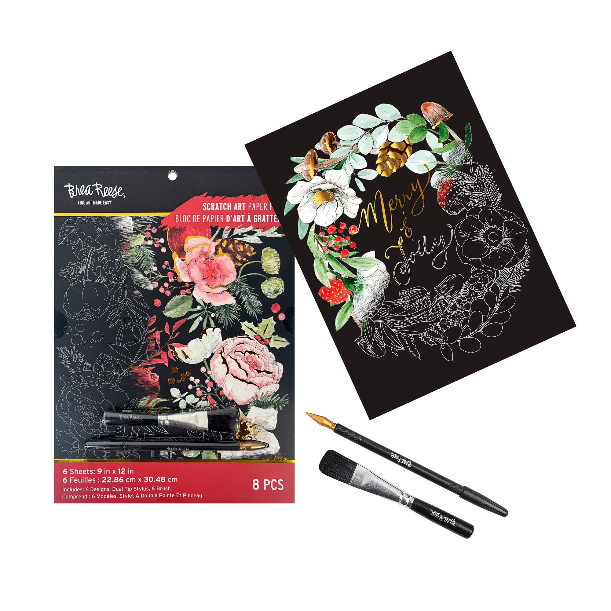 Brea Reese&#x2122; 9&#x22; x 12&#x22; Garland Scratch Art Paper Pad