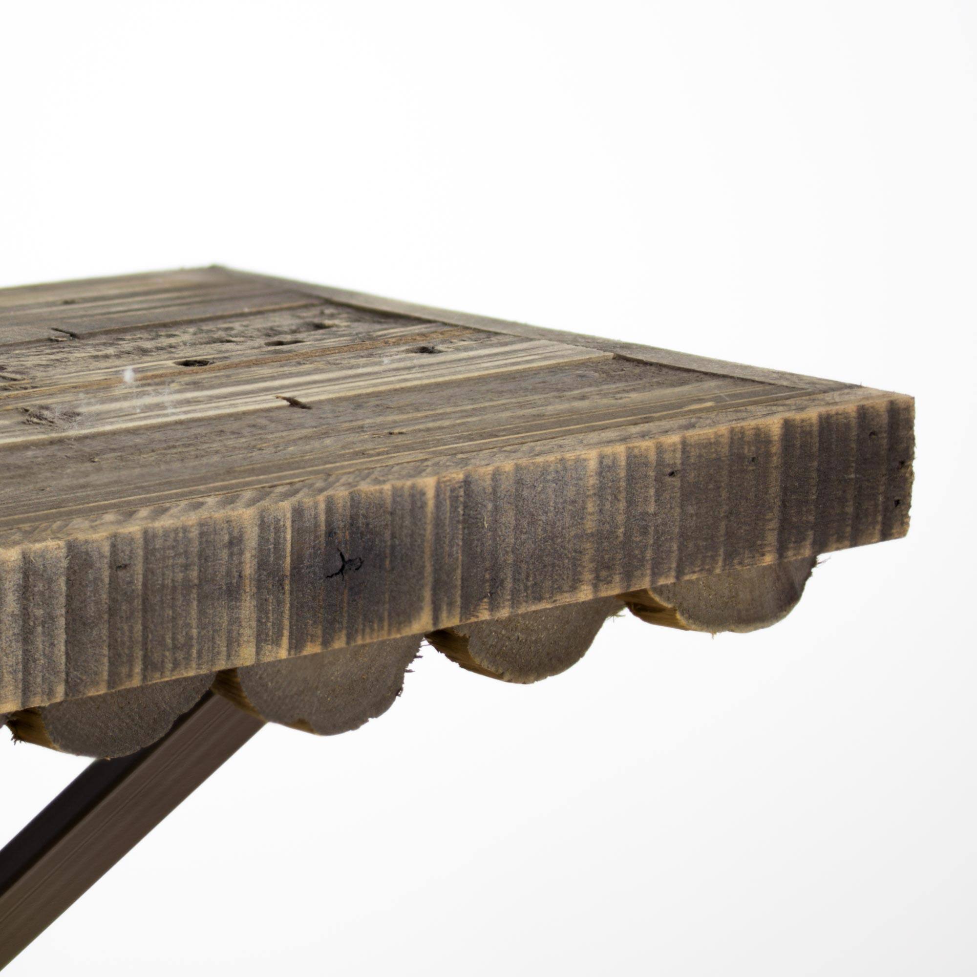 Large Scalloped Wood Rustic Floating Shelf
