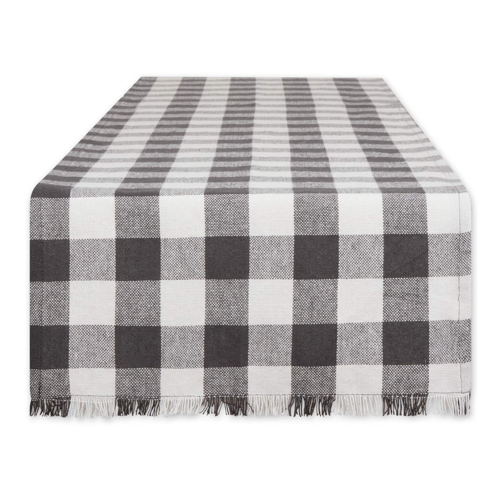 DII® 108" Heavyweight Check Fringed Table Runner