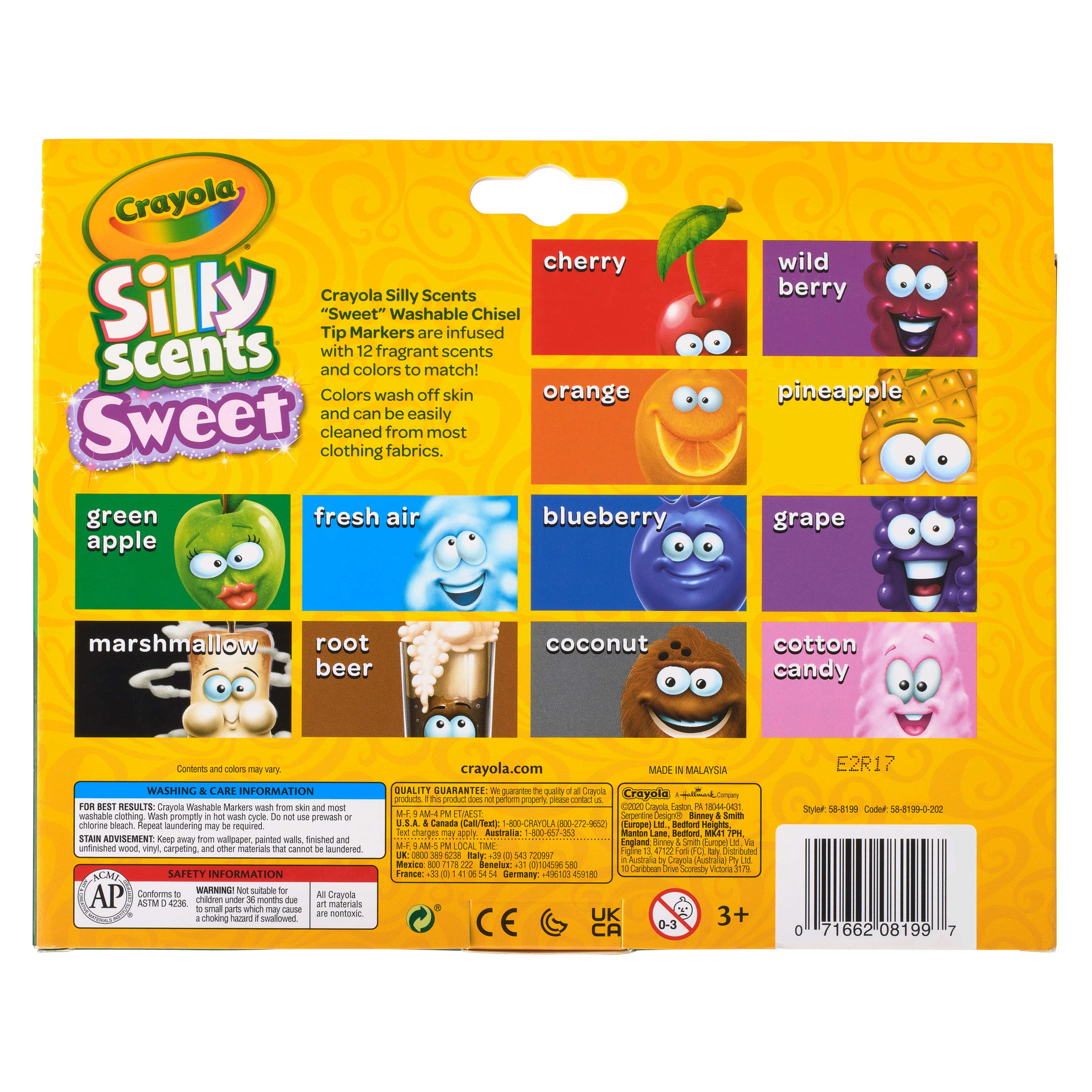 Crayola® Silly Scents™ Washable Chisel Tip Markers, 12ct.