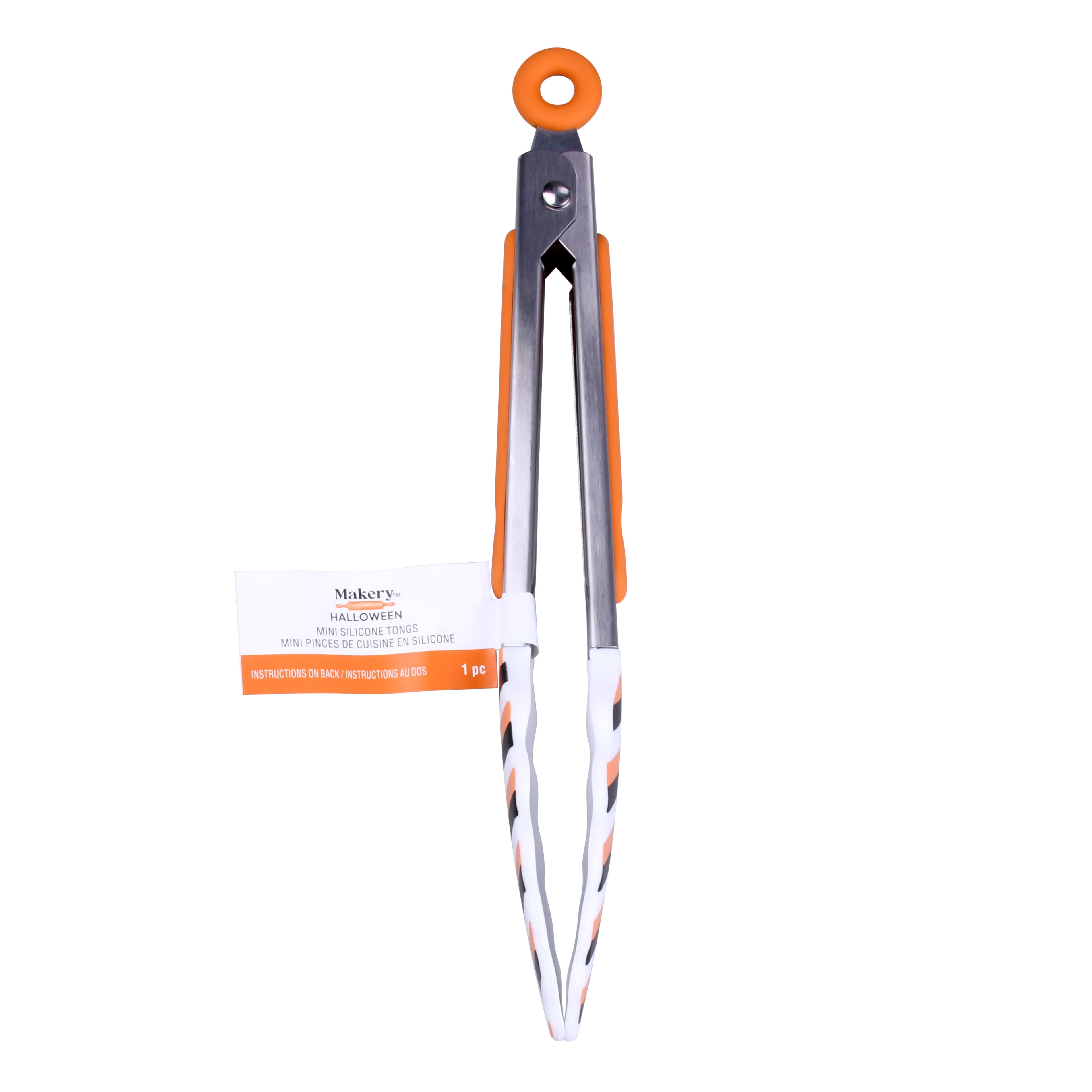 Mini Halloween Stripes Silicone Tongs by Makery&#x2122;