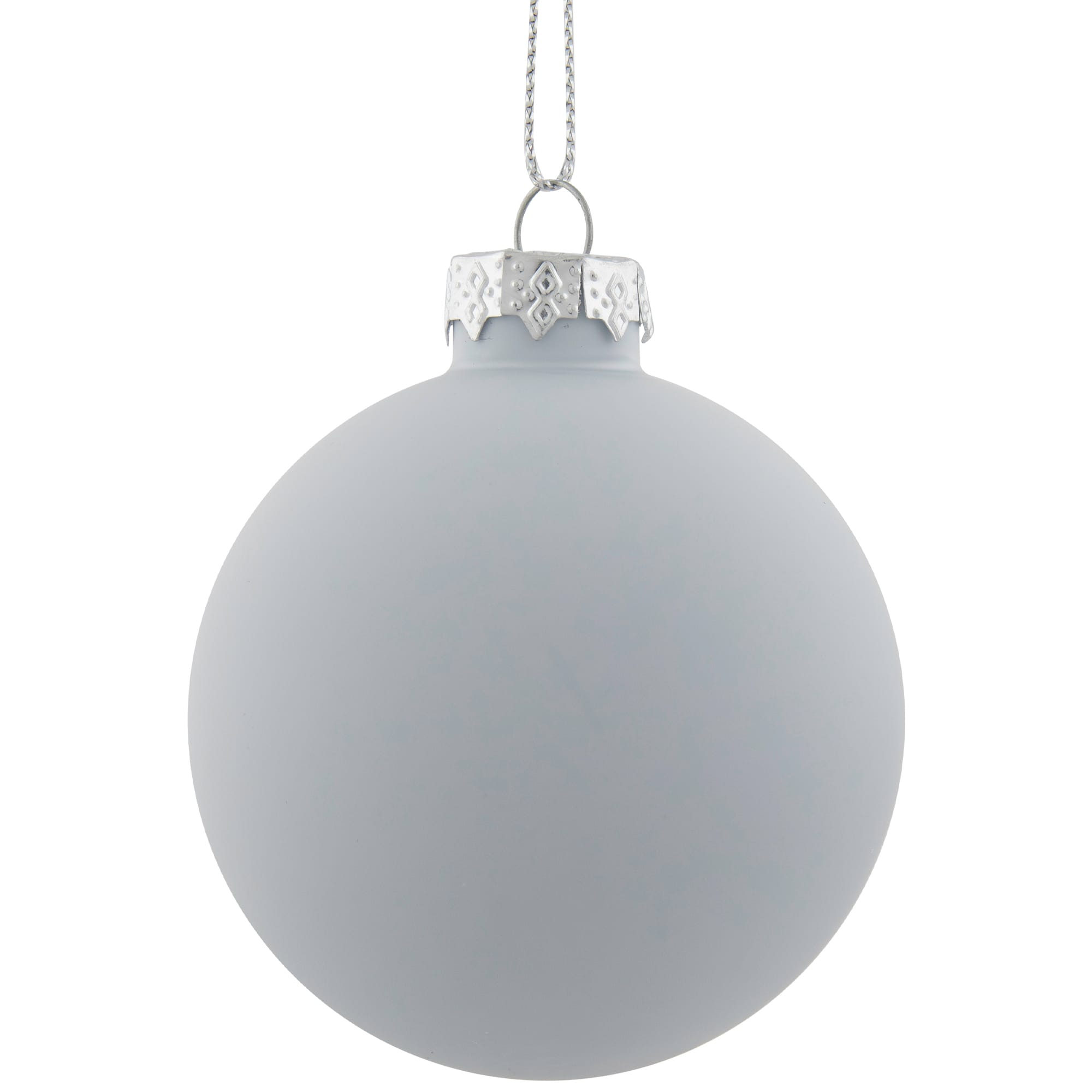 9ct. 2.5" Shiny & Matte White Glass Ball Ornaments