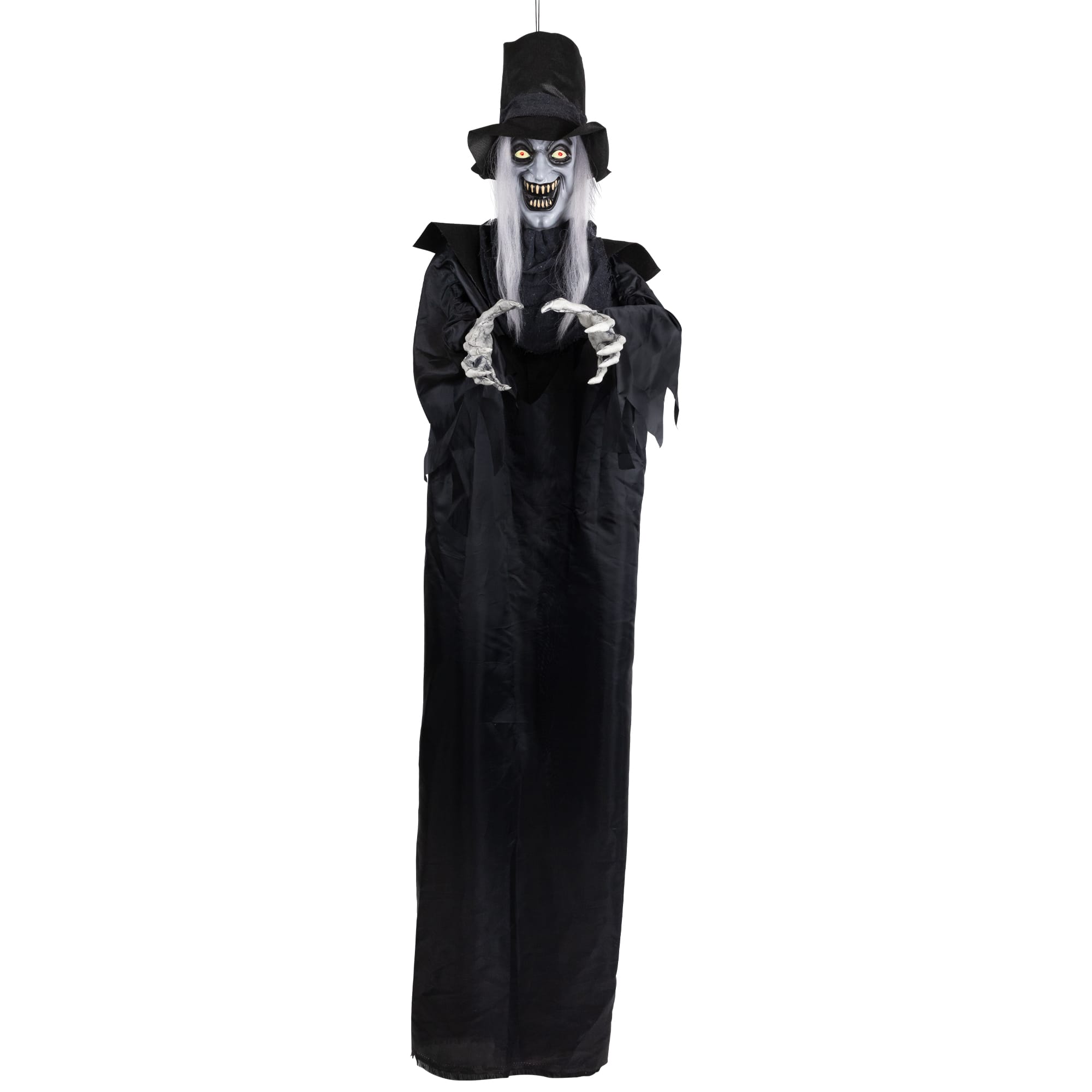 6ft. Lit Animated Vampire in Robe & Top Hat Halloween Decoration