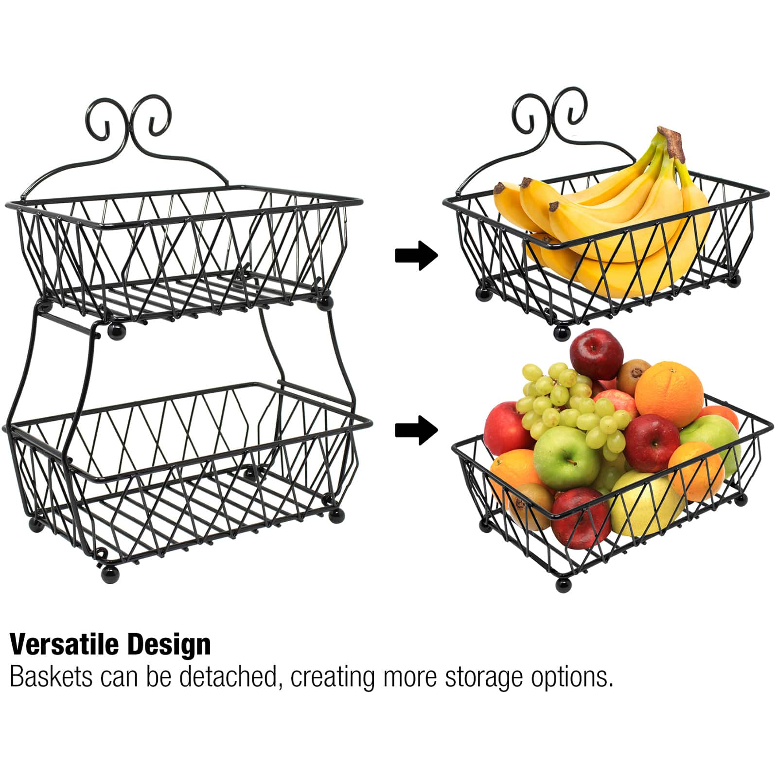 Sorbus 16&#x22; 2-Tier Wire Basket Stand