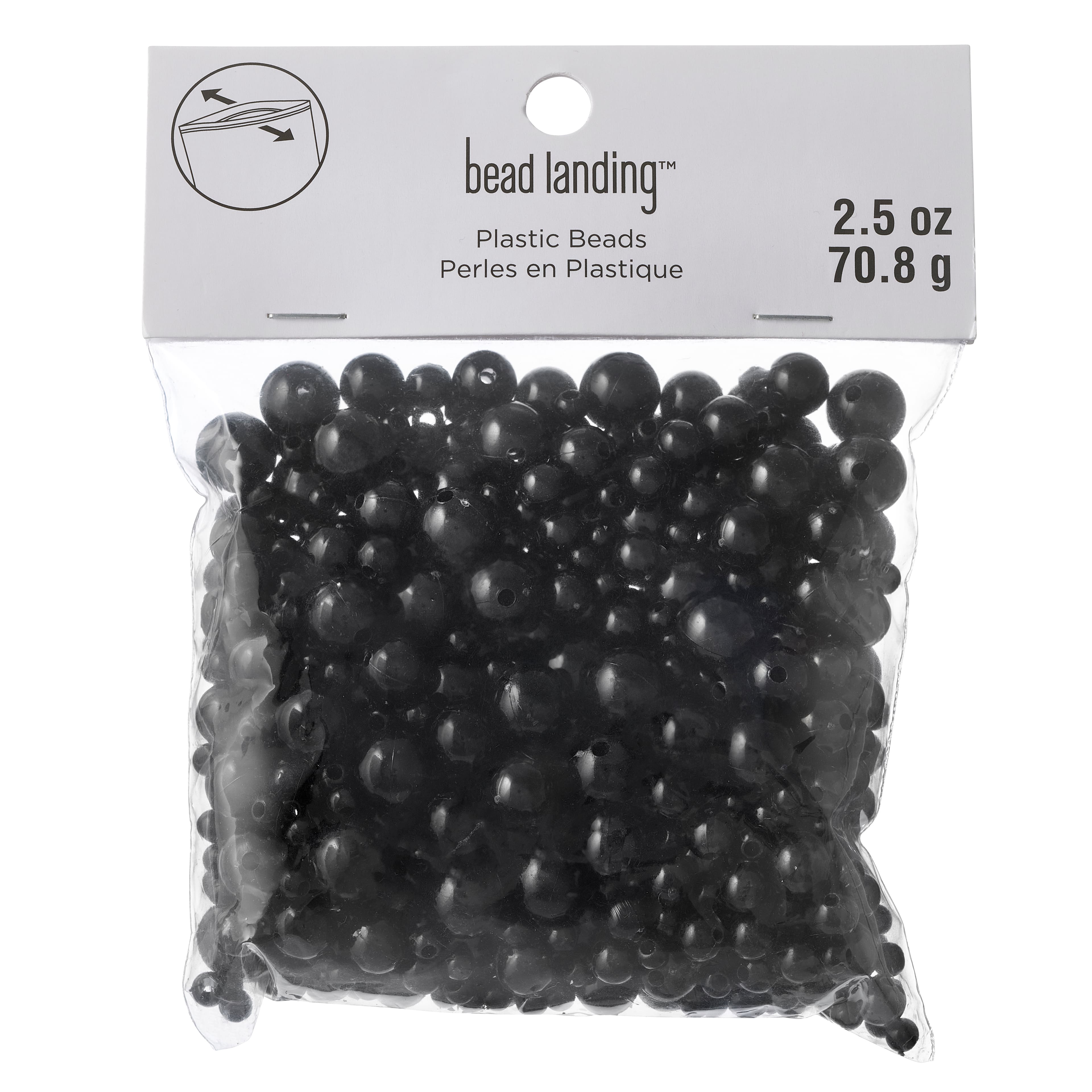 2.5oz. Jet Black Plastic Pearl Bead Mix by Bead Landing™