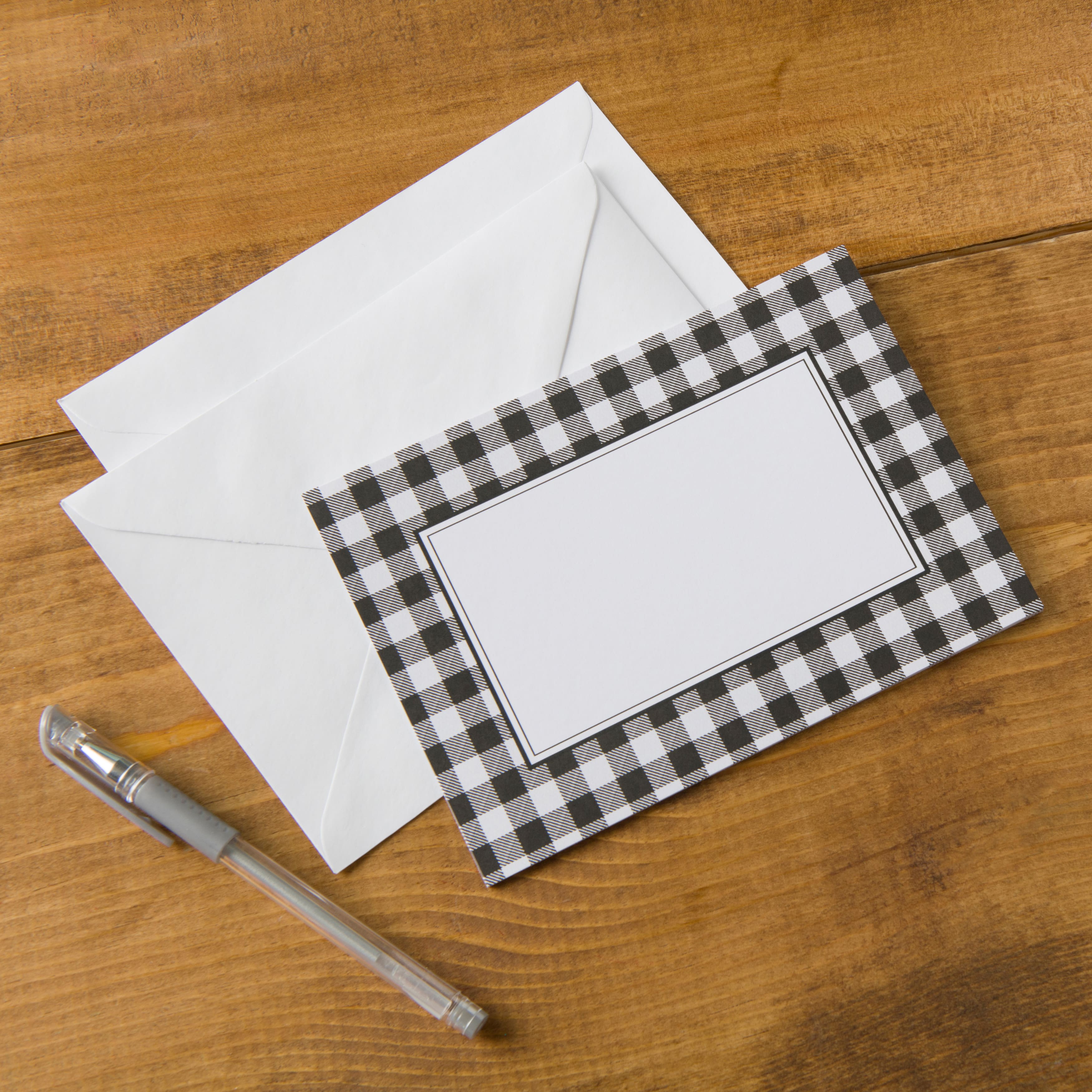 Buffalo Check Flat Cards &#x26; Envelopes by Recollections&#x2122;, 5&#x22; x 7&#x22;