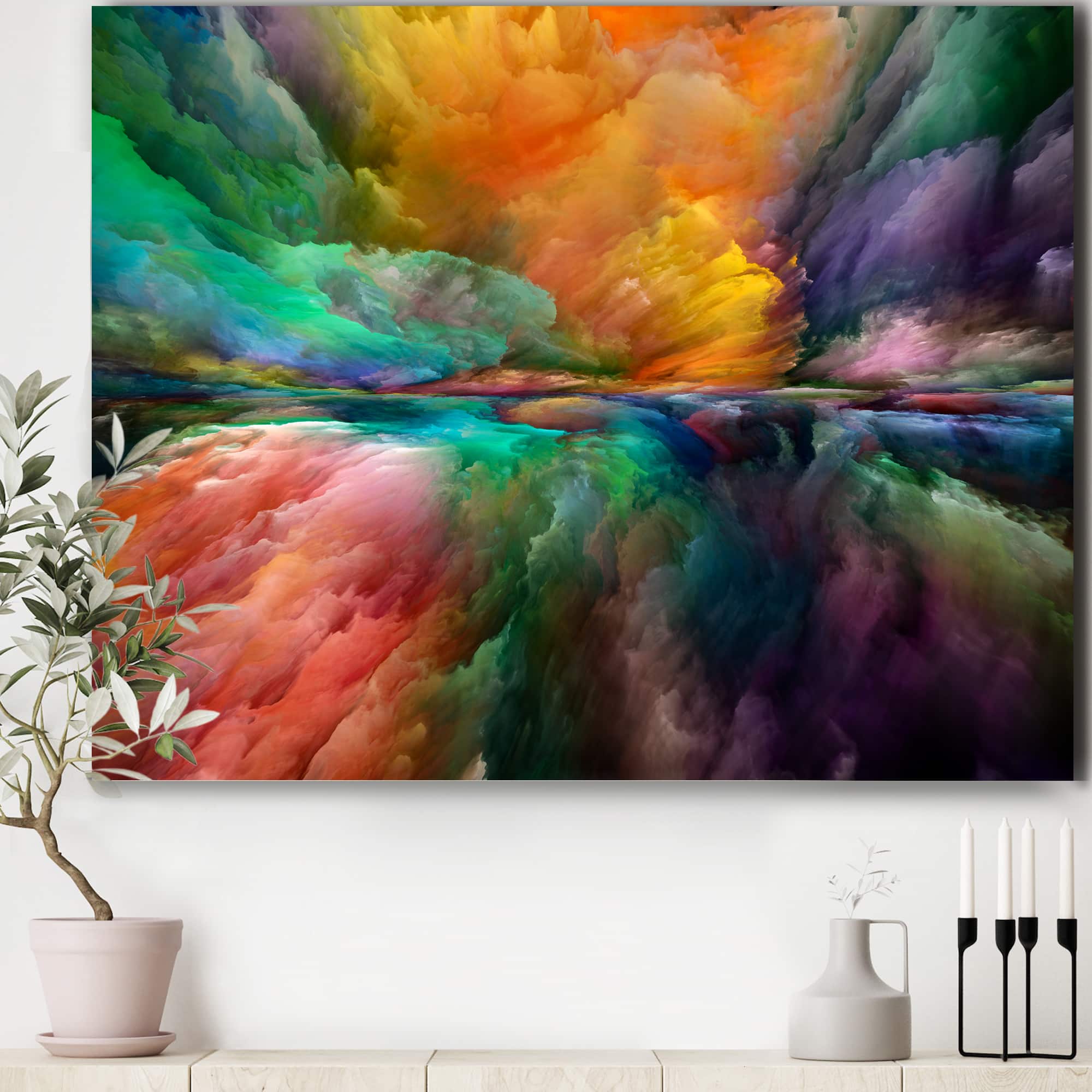 Designart - Colorful And Dark Gradient Clouds - Modern &#x26; Contemporary Canvas Wall Art Print