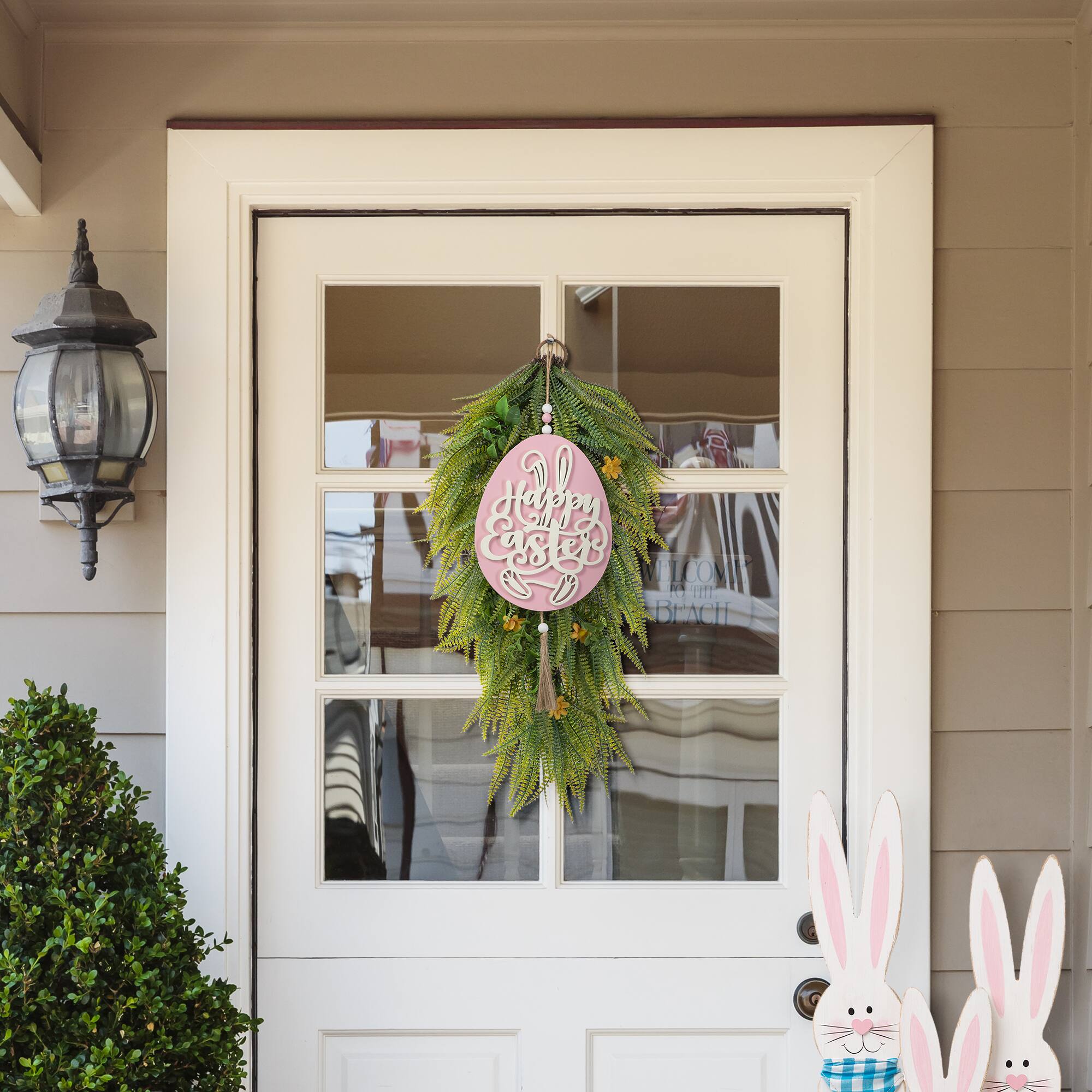 Glitzhome® 17" Easter Wooden Eggs Door Hanger Set
