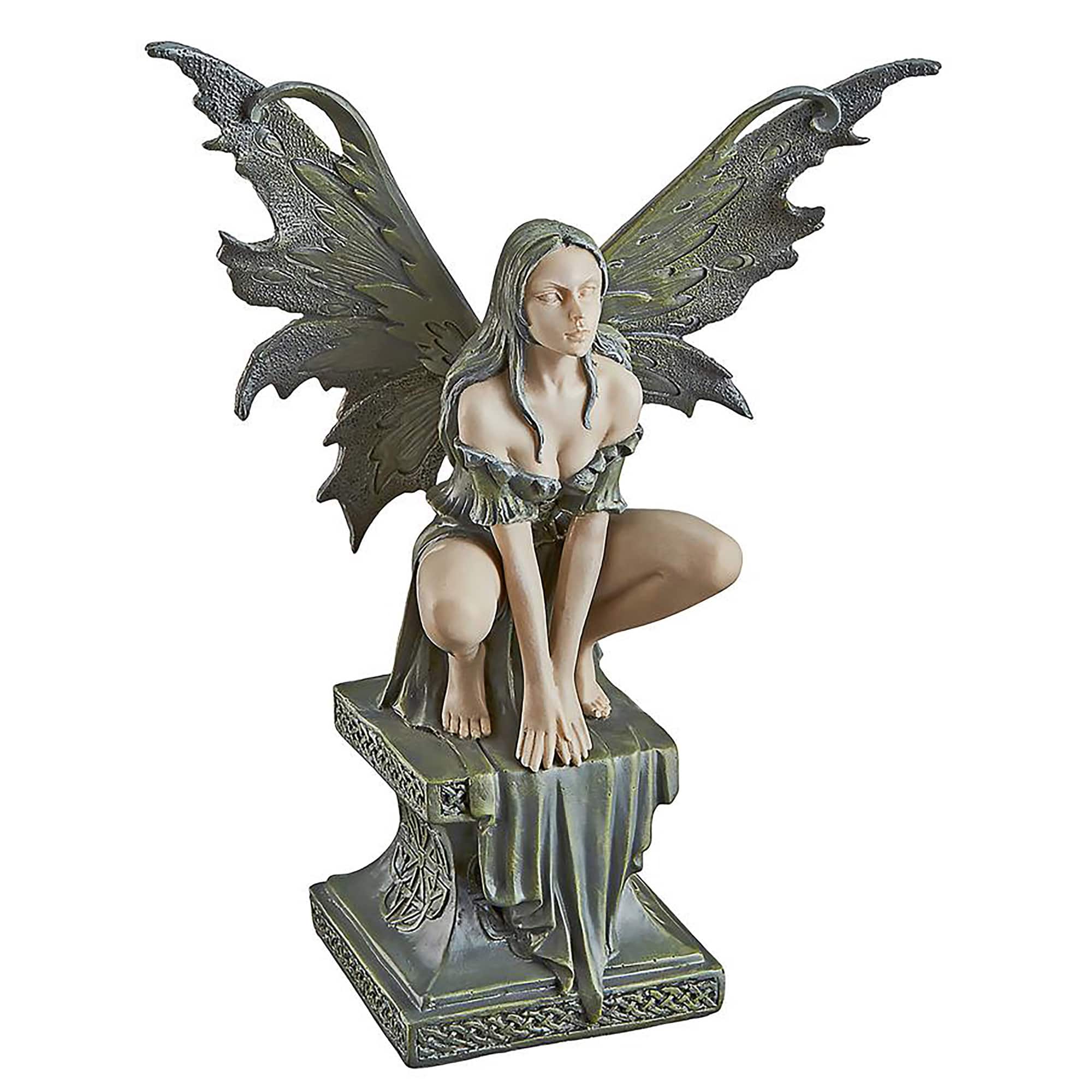 Design Toscano 9.5&#x22; Celtic Fairy&#x27;s Perilous Perch Garden Statue