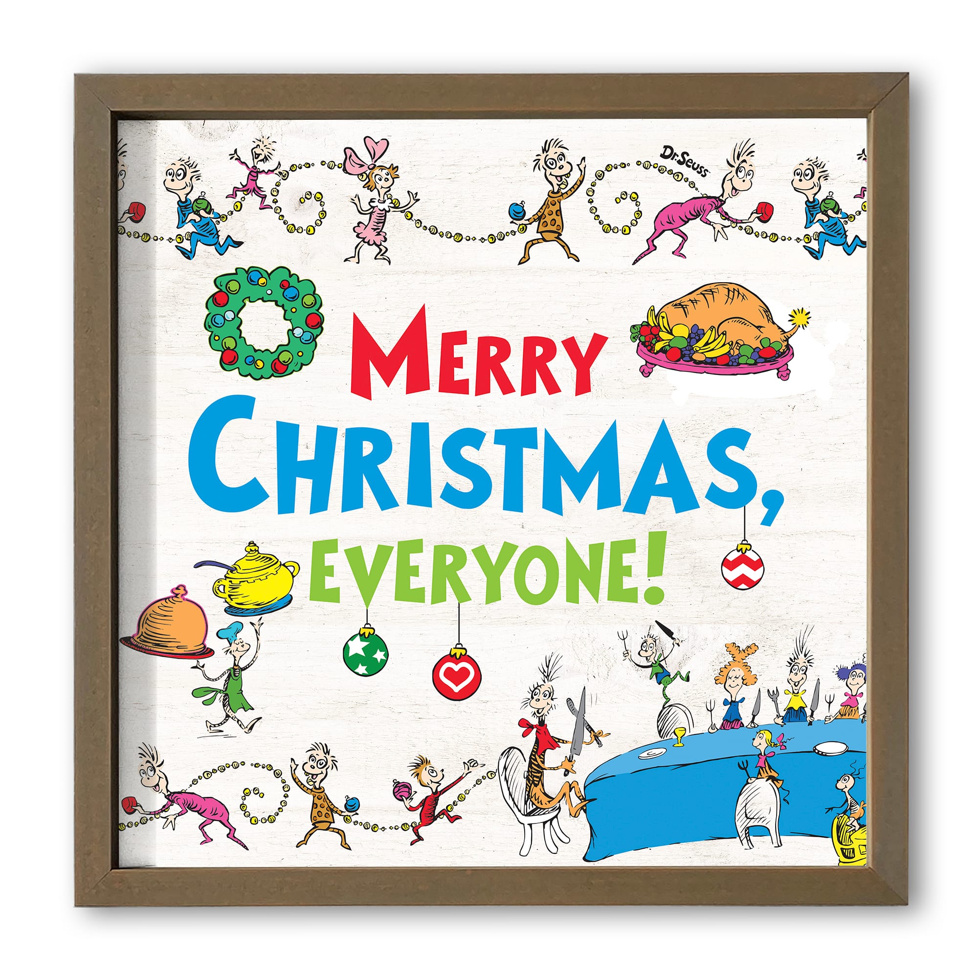 16" The Grinch Merry Christmas Everyone Framed Print