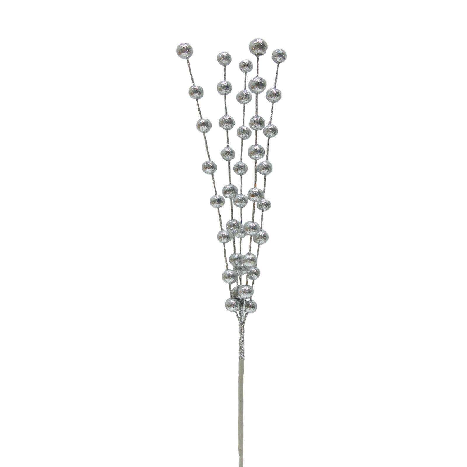 Metallic Berry Silver Stems