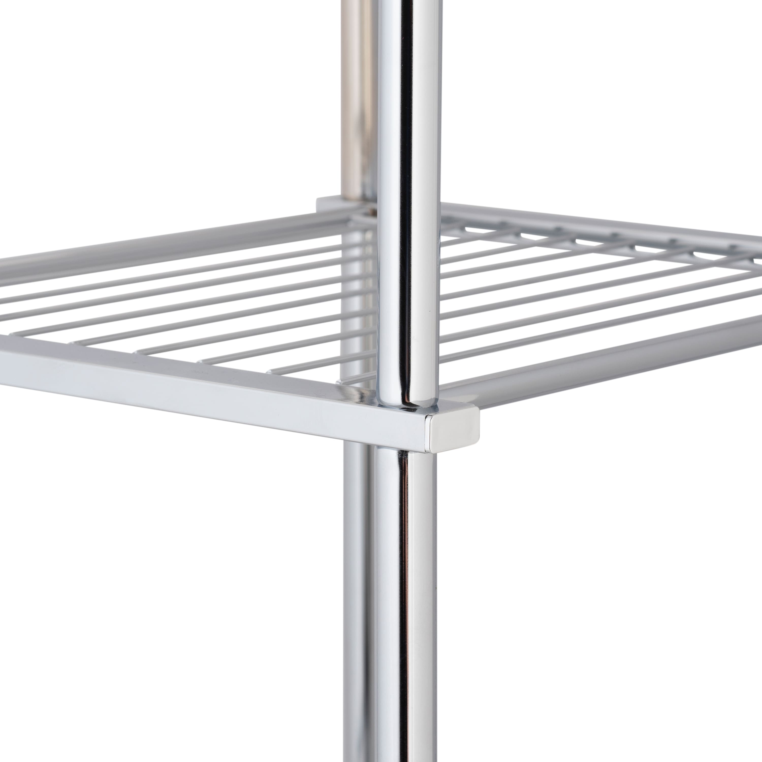 Organize It All 28" Metro Chrome 3-Tier Freestanding Shelving Tower