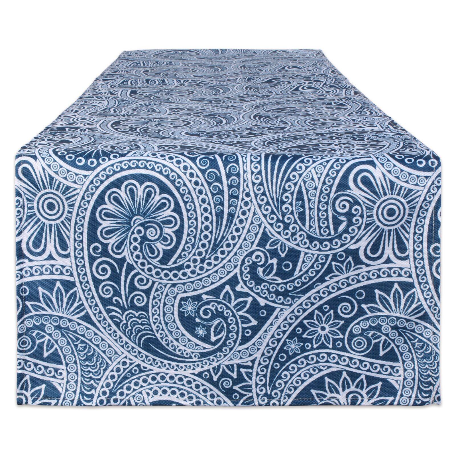 DII® 72" Blue Paisley Print Outdoor Table Runner