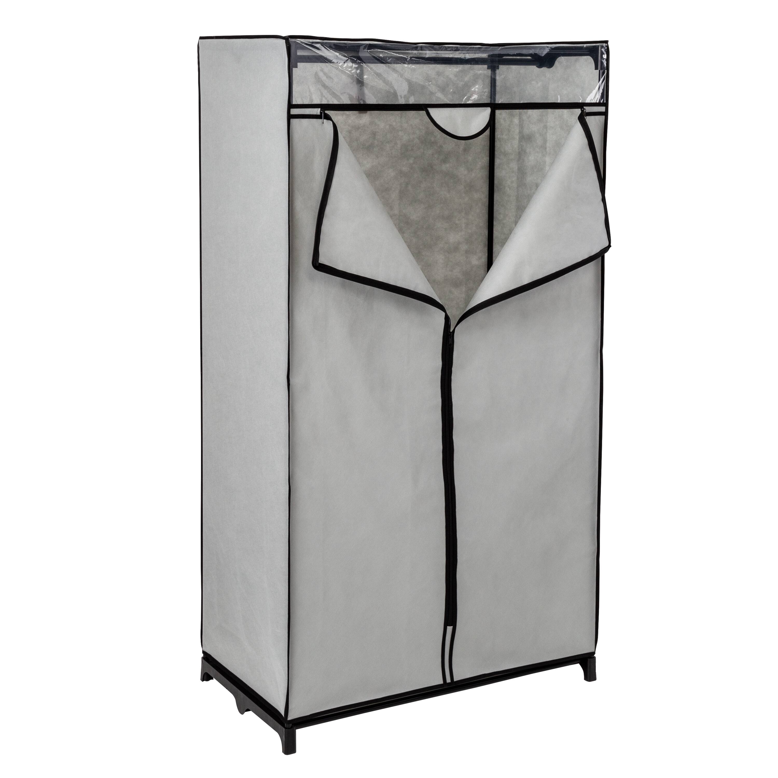 Honey Can Do 36" Gray Double Door Portable Wardrobe Closet
