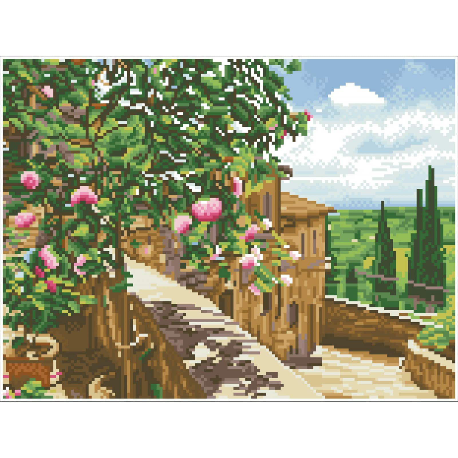 Diamond Dotz&#xAE; Intermediate Tuscan Vista Pre-Framed Diamond Painting Kit