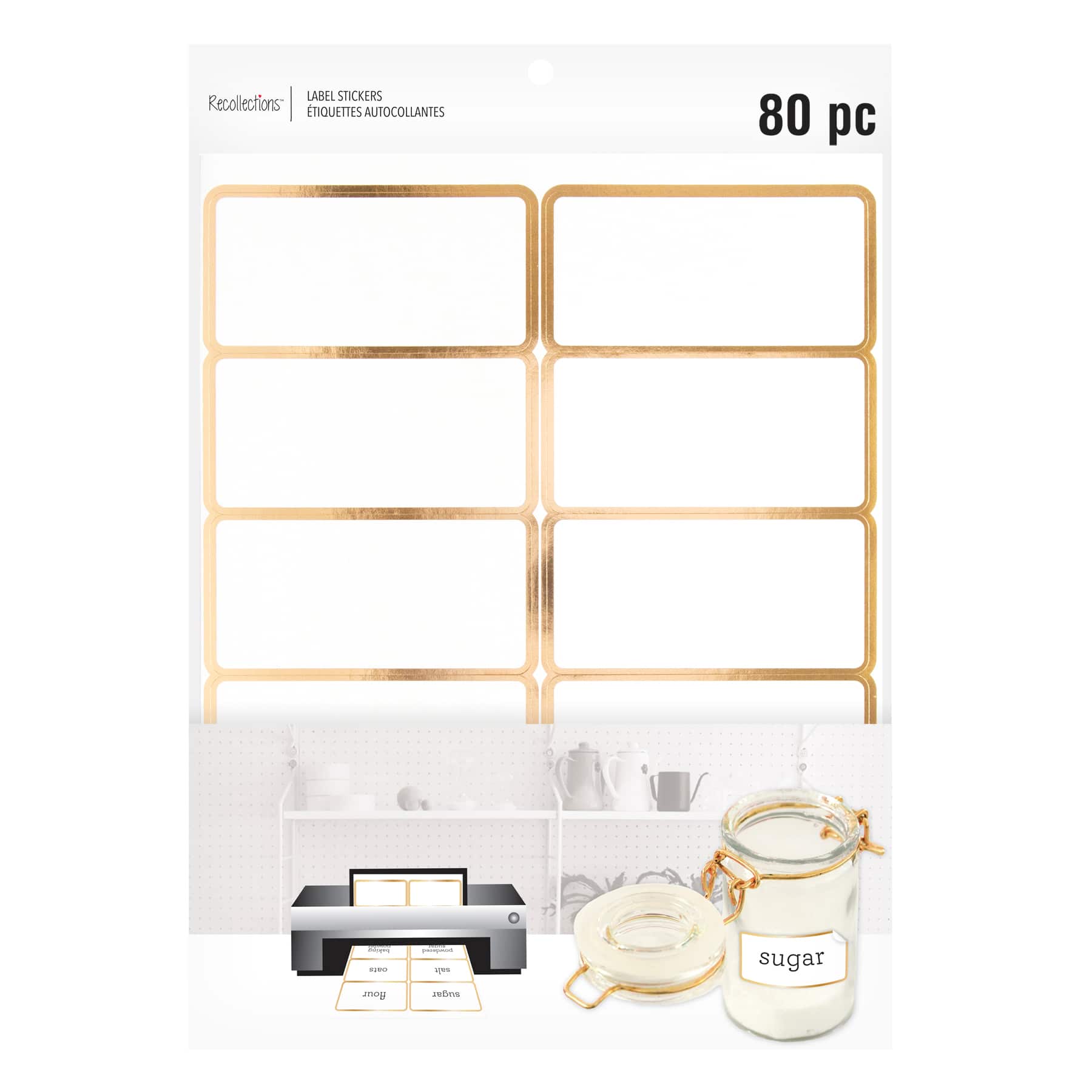 12 Packs: 80 ct. (960 total) Gold Border Printable Shipping Label Stickers by Recollections™