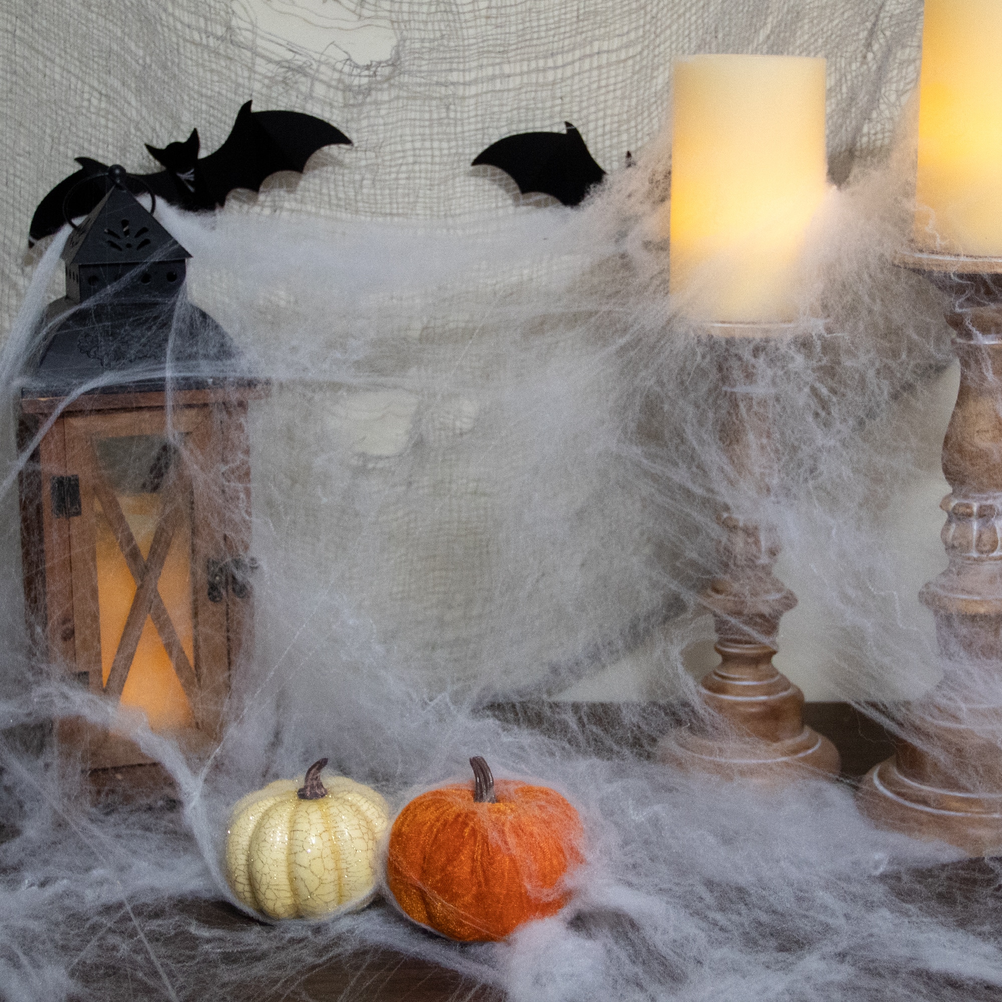 White Stretchable Spider Web Halloween Decoration