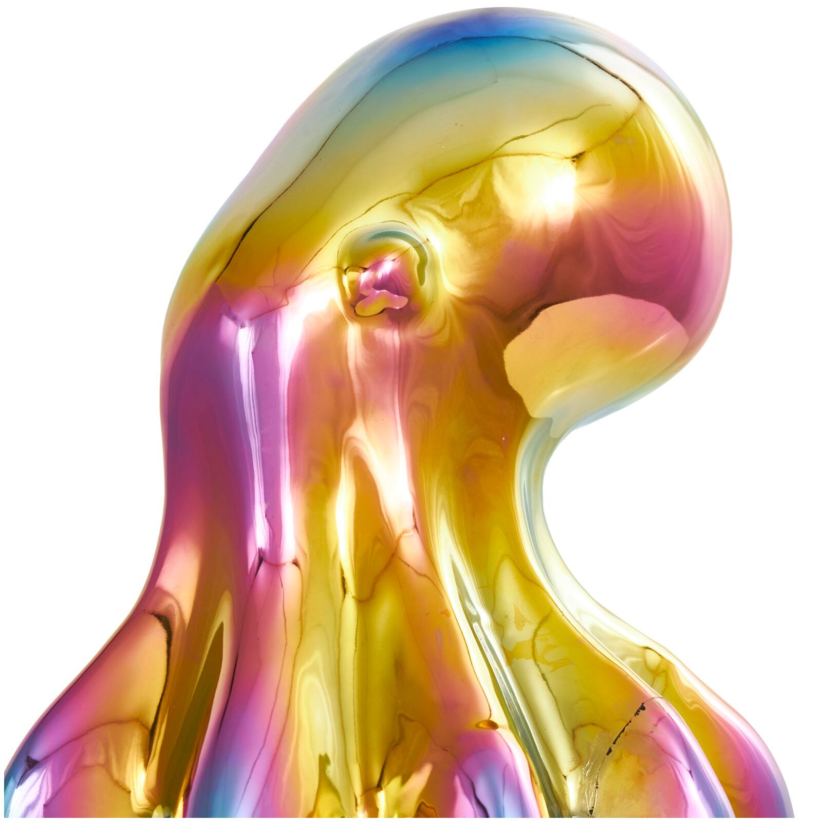 17&#x22; Rainbow Ceramic Octopus Sculpture