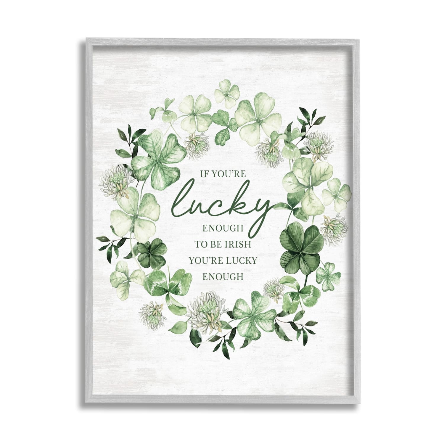 Stupell Industries Irish is Lucky Enough Wreath Framed Giclee Art