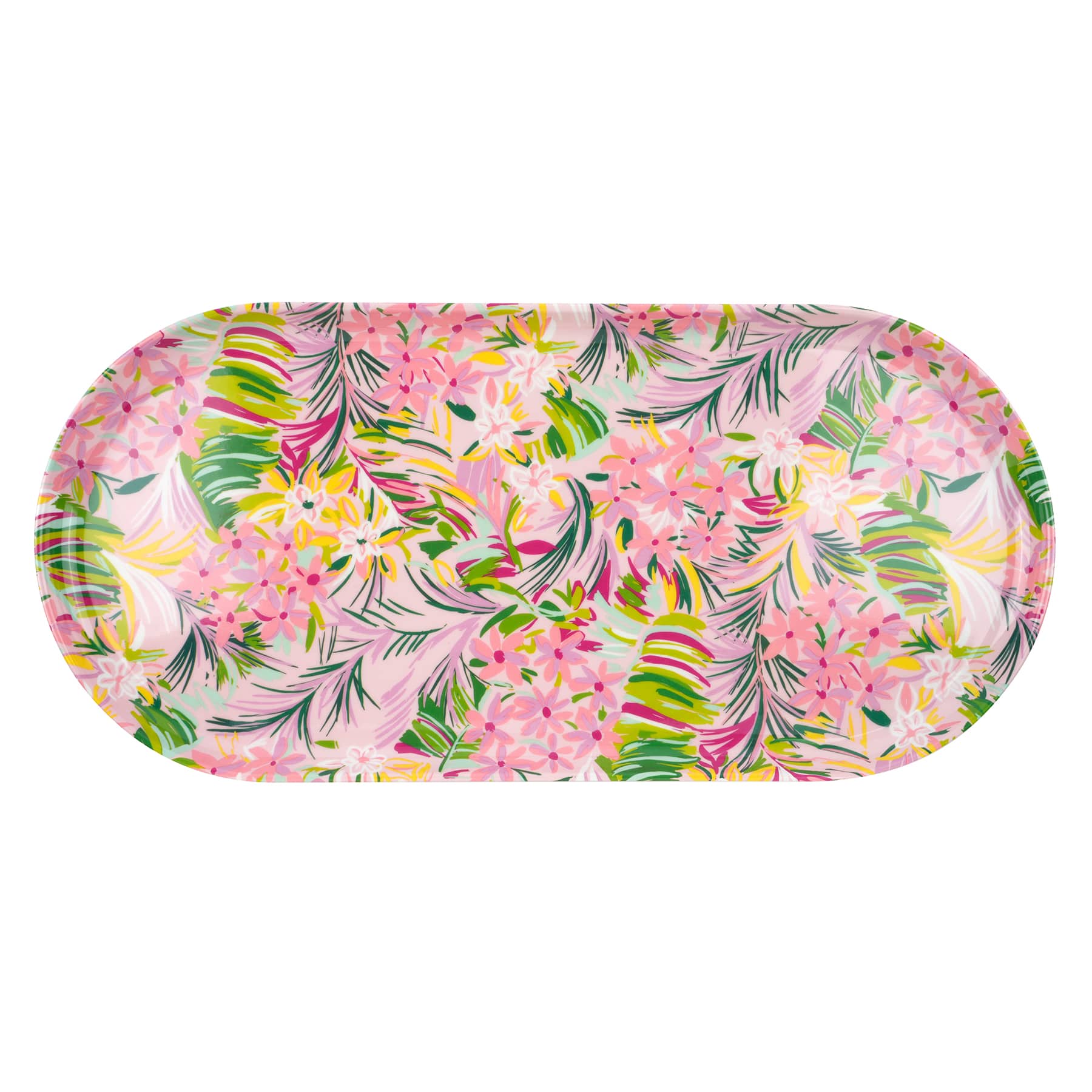 19&#x22; Pink Floral Oval Melamine Platter by Ashland&#xAE;
