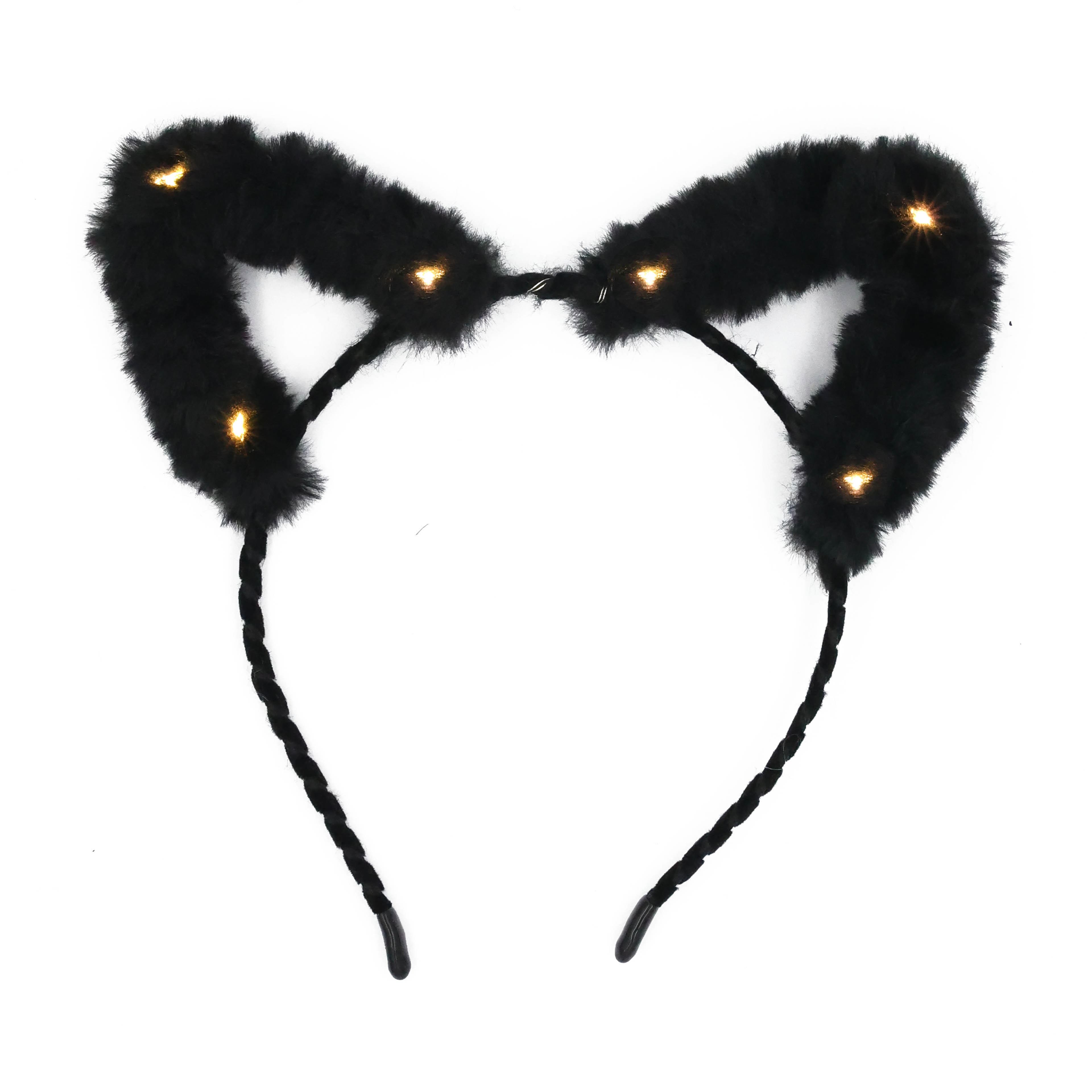 Black Light Up Cat Ear Headband by Celebrate It&#x2122;