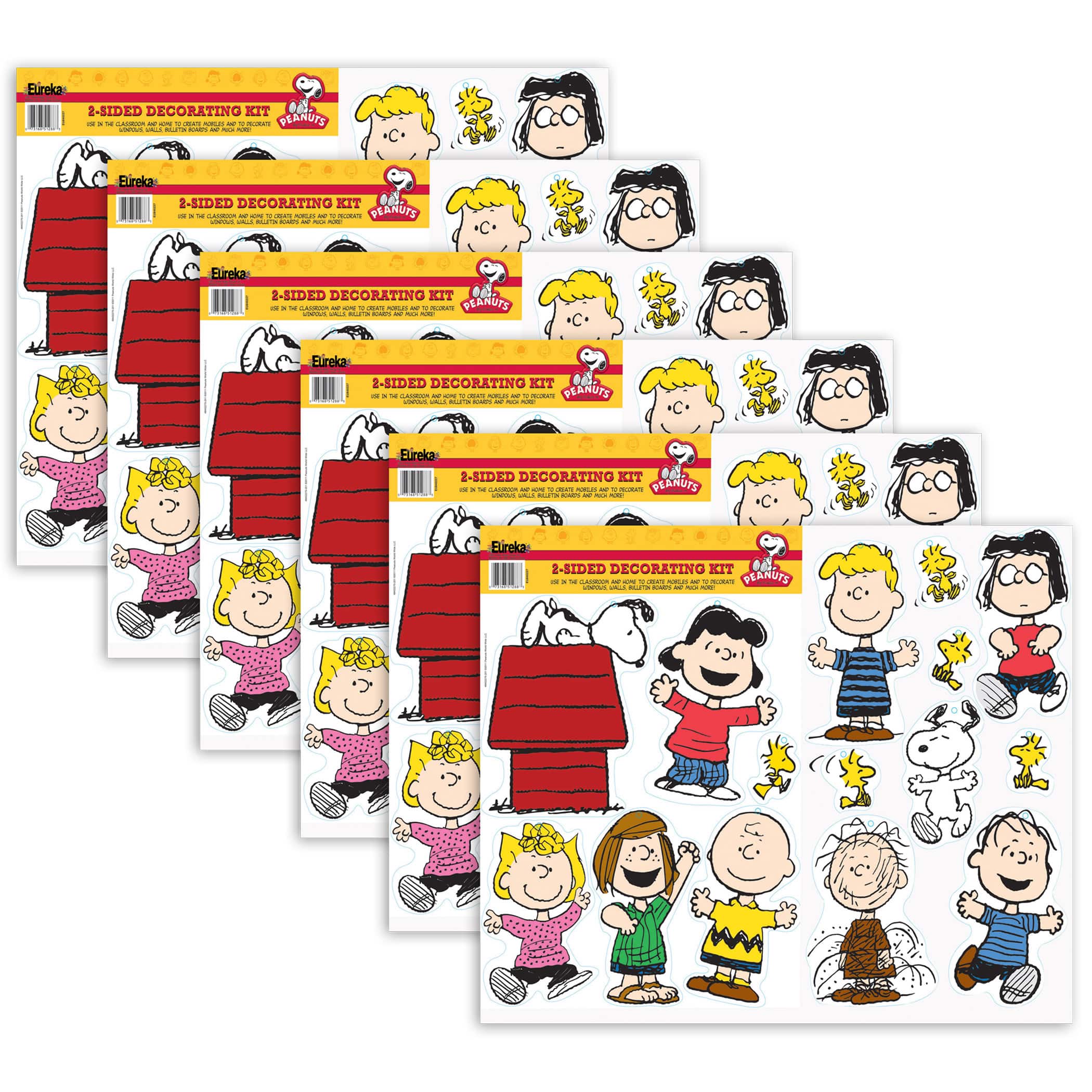 Eureka® Peanuts® Classic Characters 2-Sided Decorating Kit, 6ct.