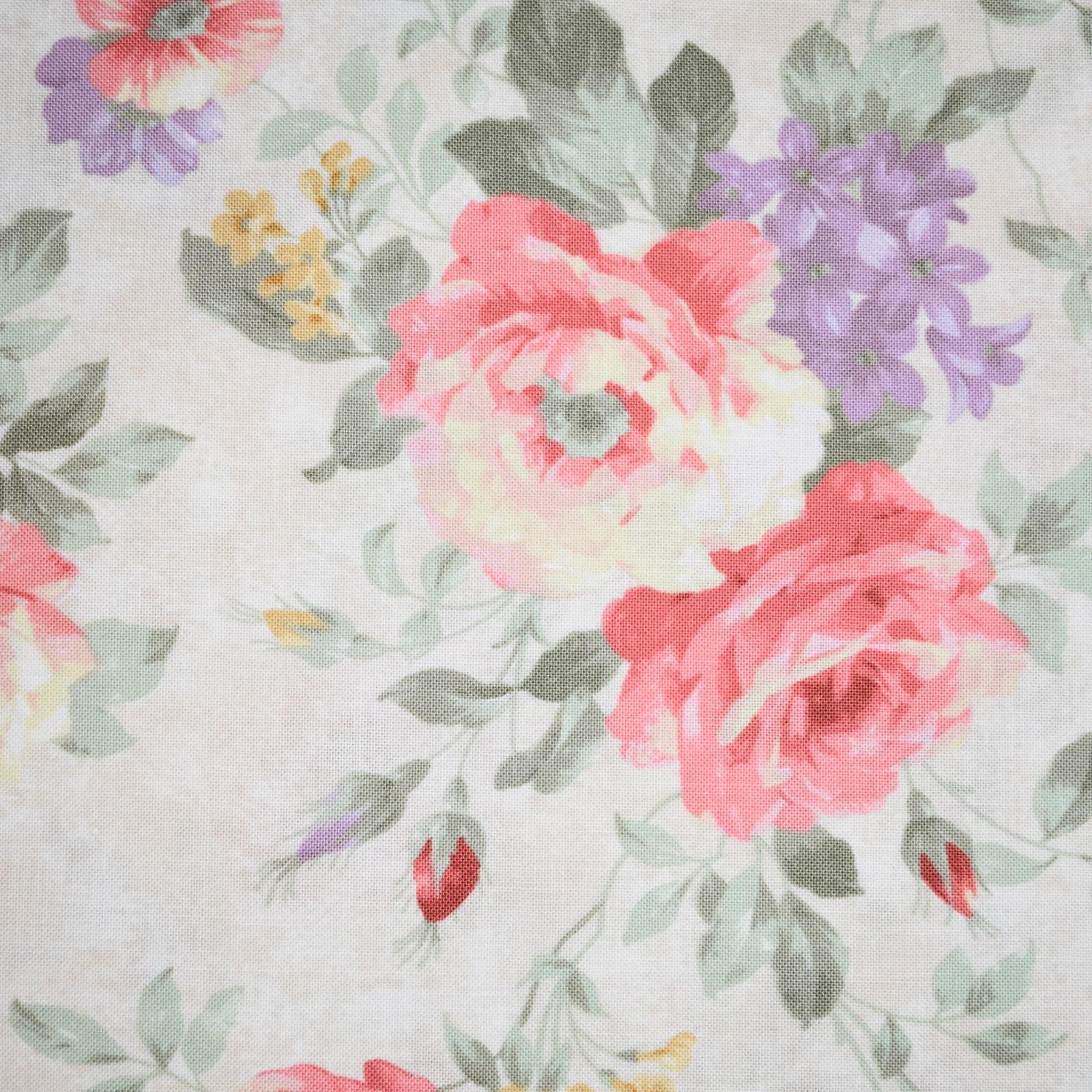 Darice&#xAE; Cream Rose Floral Cotton Fabric