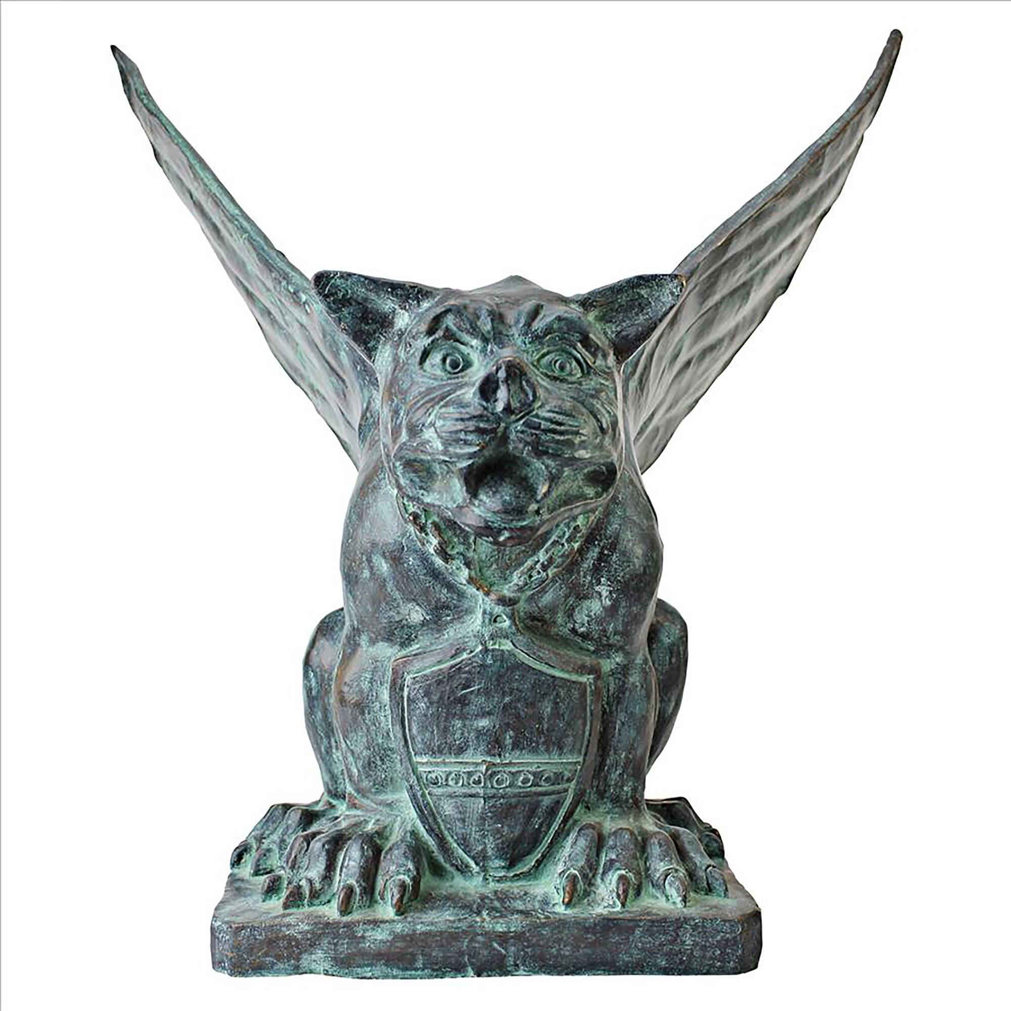 Design Toscano 22&#x22; Winged Gargoyle of Naples Bronze Garden Statue