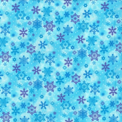 light blue snowflake fabric