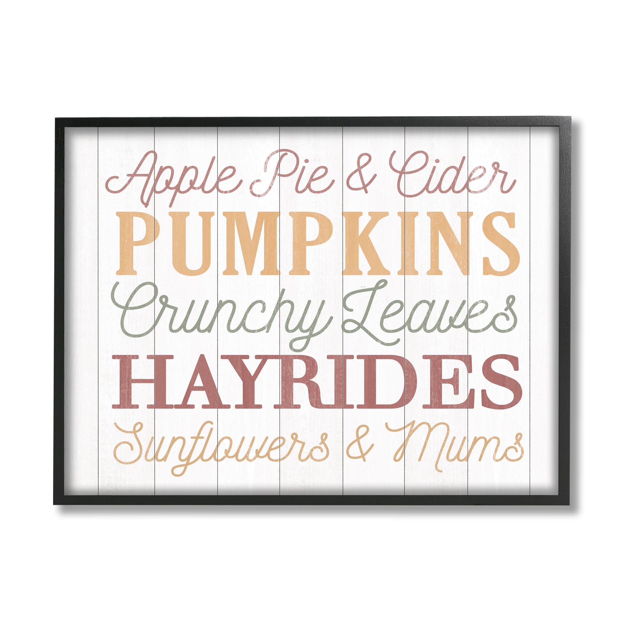 Stupell Industries Autumnal Fun Activities List Framed Giclee Art