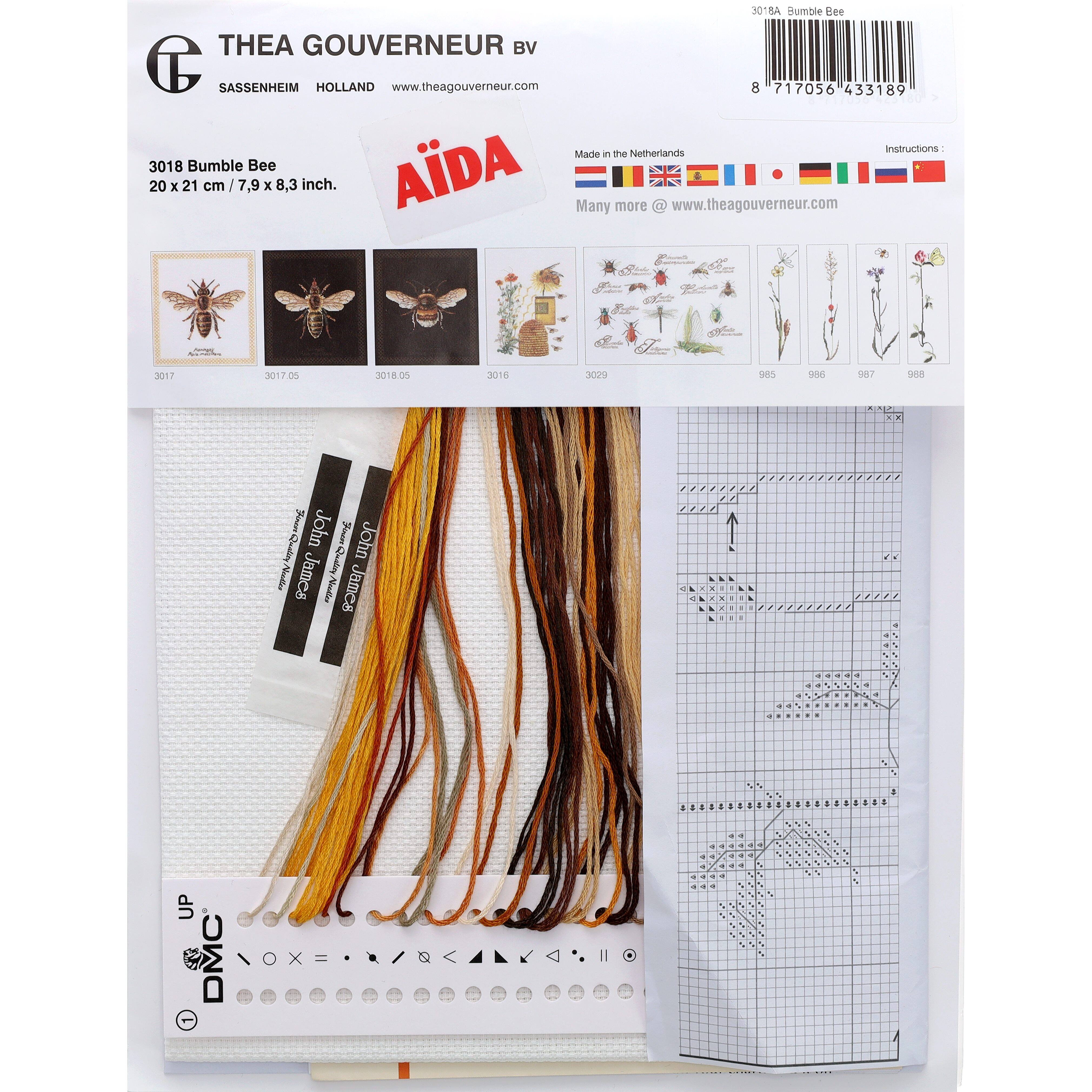 Thea Gouverneur Bumble Bee Cross Stitch Kit