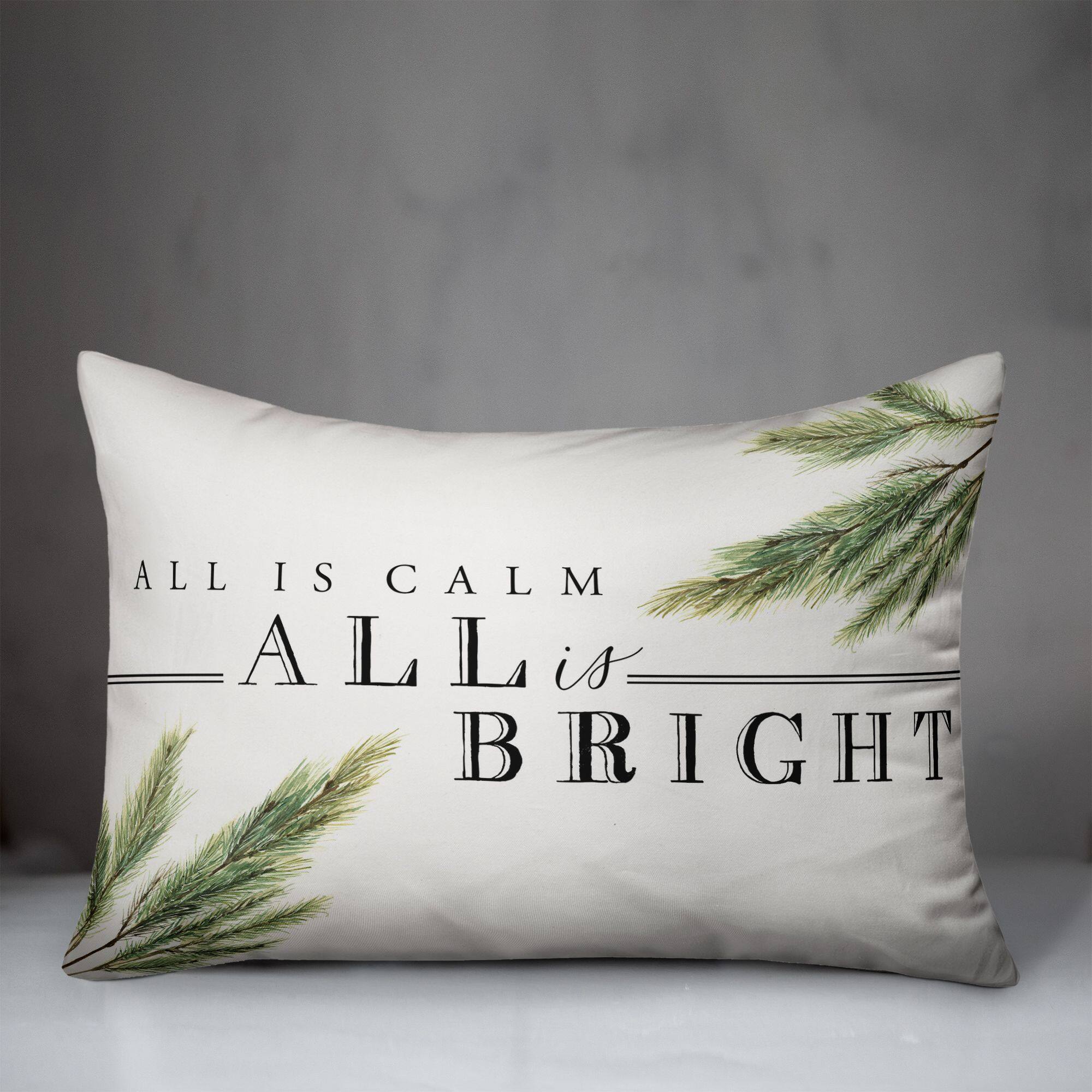 All Is Bright 14x20 Throw Pillow