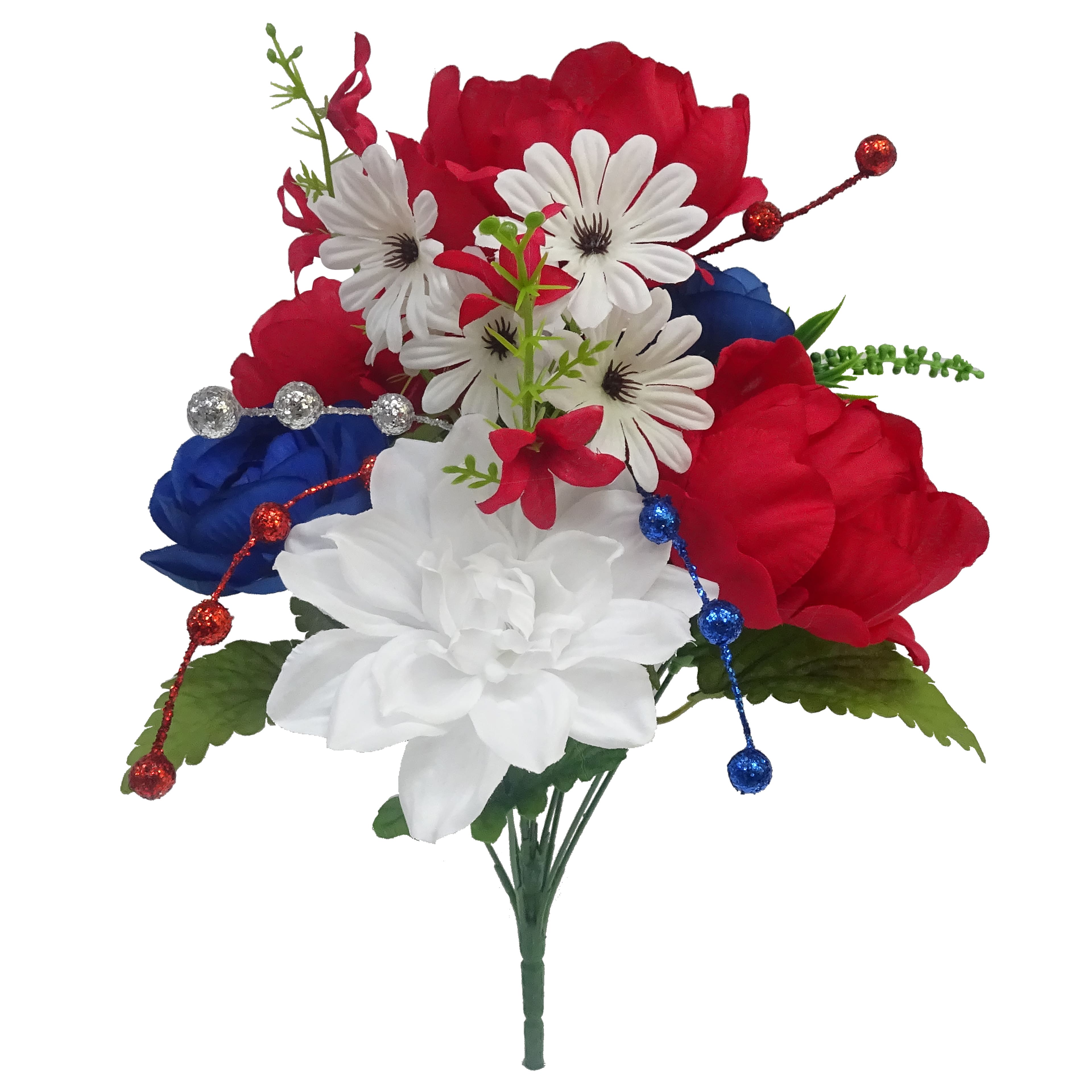 15.5" Red, White & Blue Peony Mix Bush by Celebrate It™