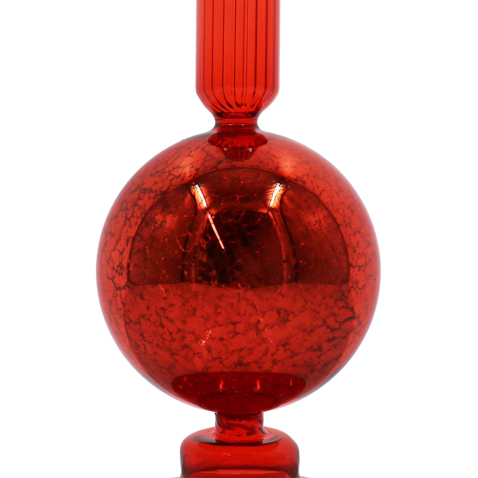 7&#x22; Red Cracked Glass Ball Taper Candle Holder by Ashland&#xAE;
