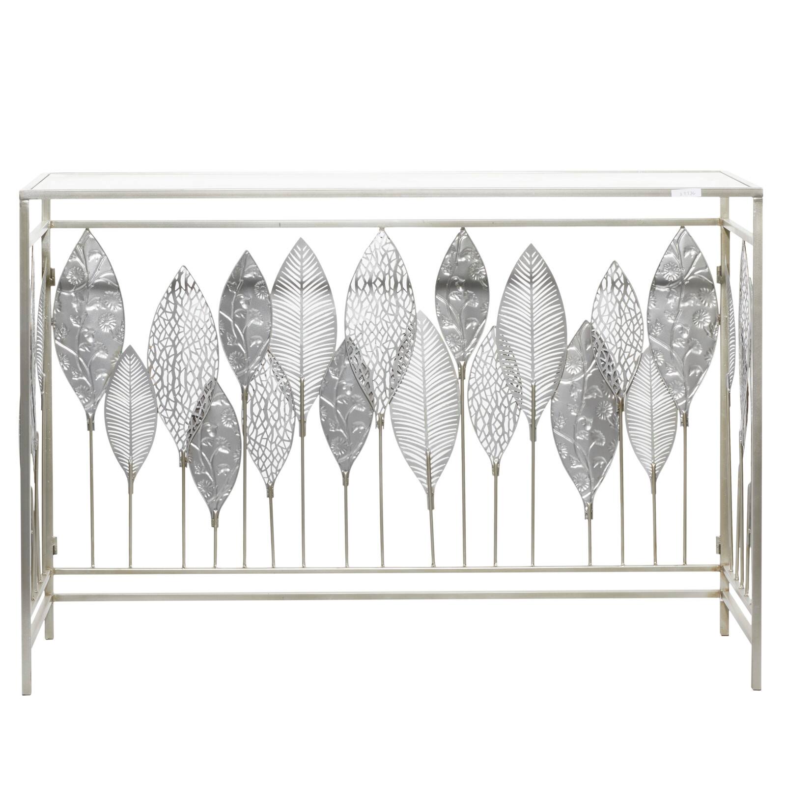 Silver Metal Contemporary Console Table 30" x 44" x 15"
