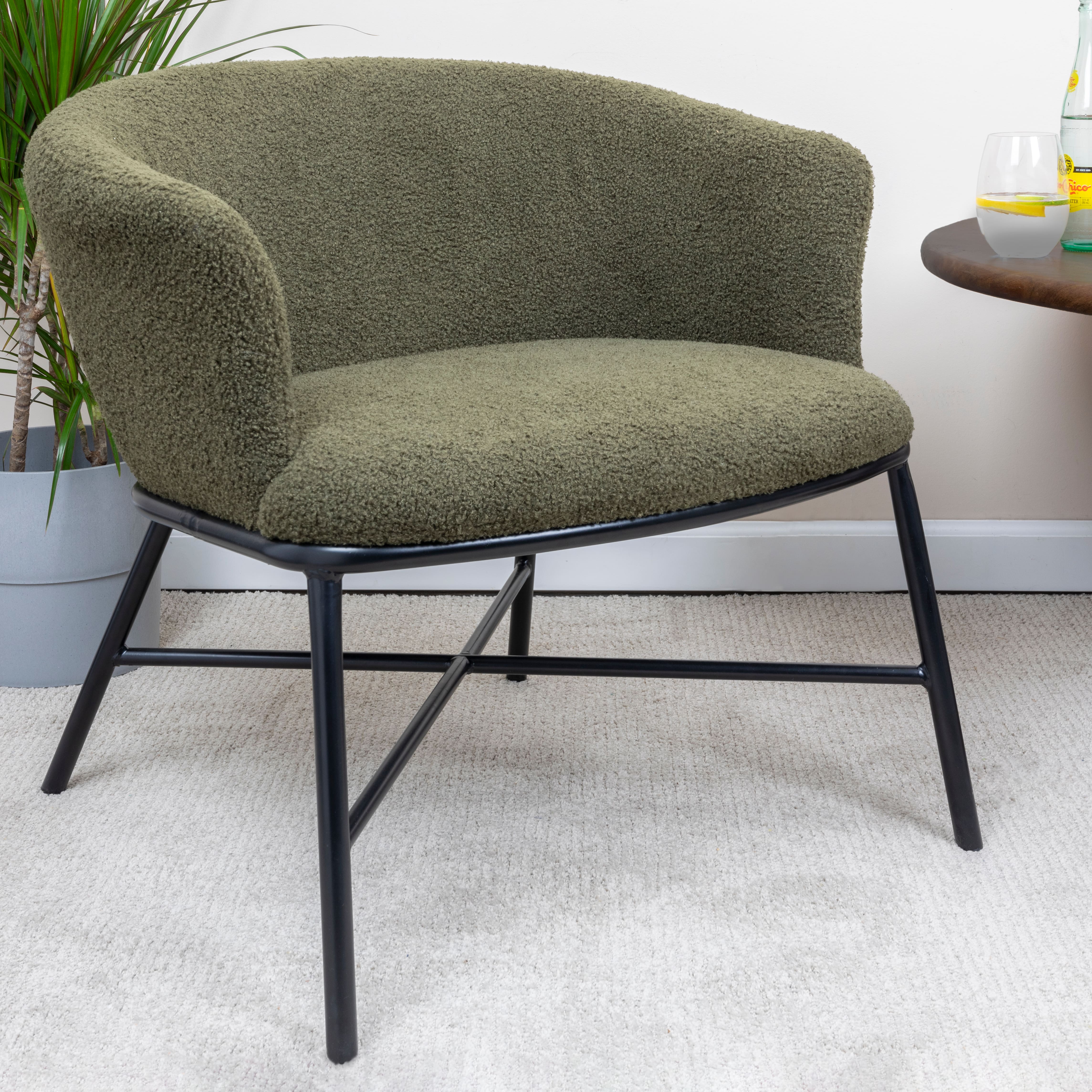 Bowery Boucle Upholstered Accent Arm Chair