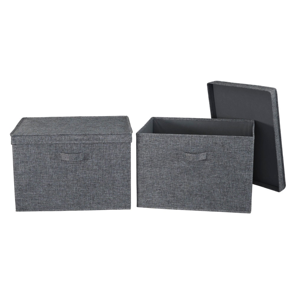 Household Essentials Canvas Storage Boxes with Lids, 2ct.