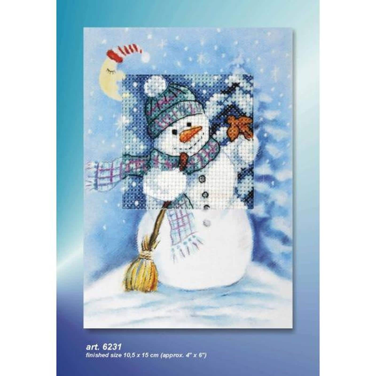 Orchidea Complete Counted Cross Stitch Kit - Greetings Card Snowman