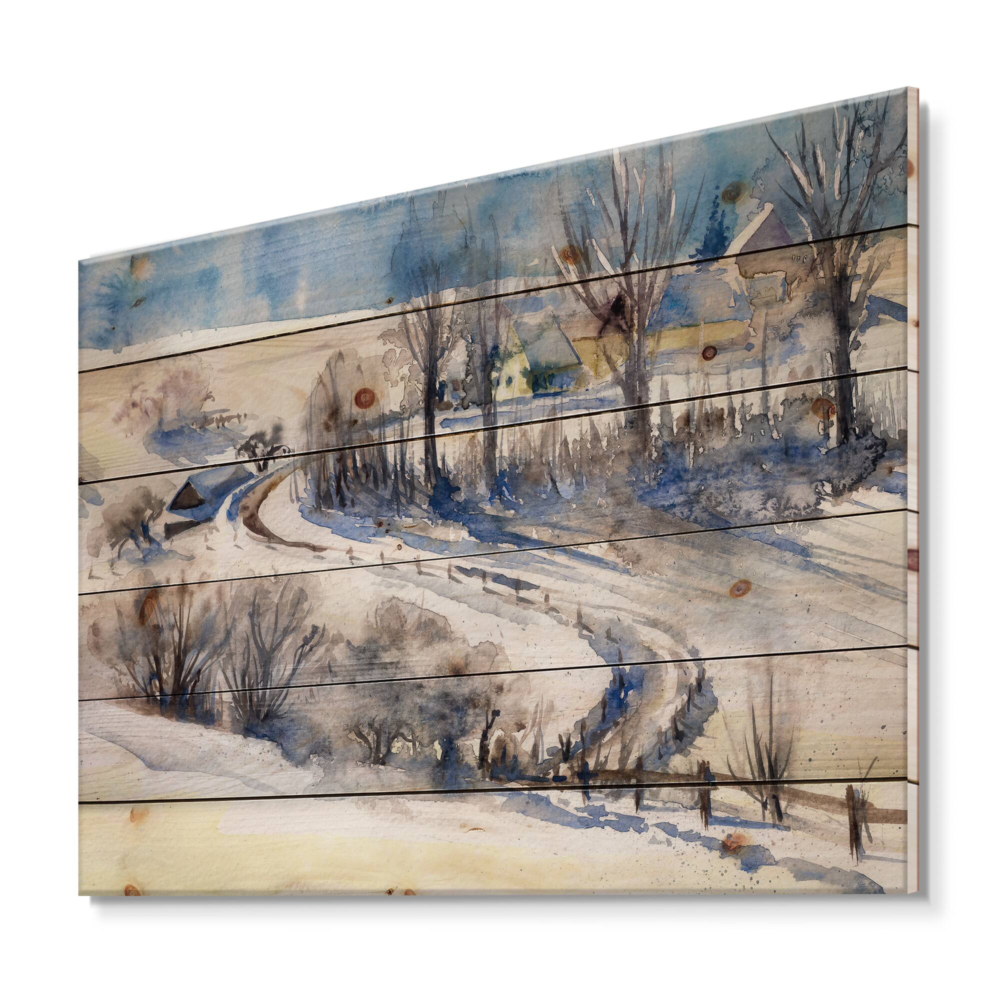 Designart - Country Road In Winter Times I