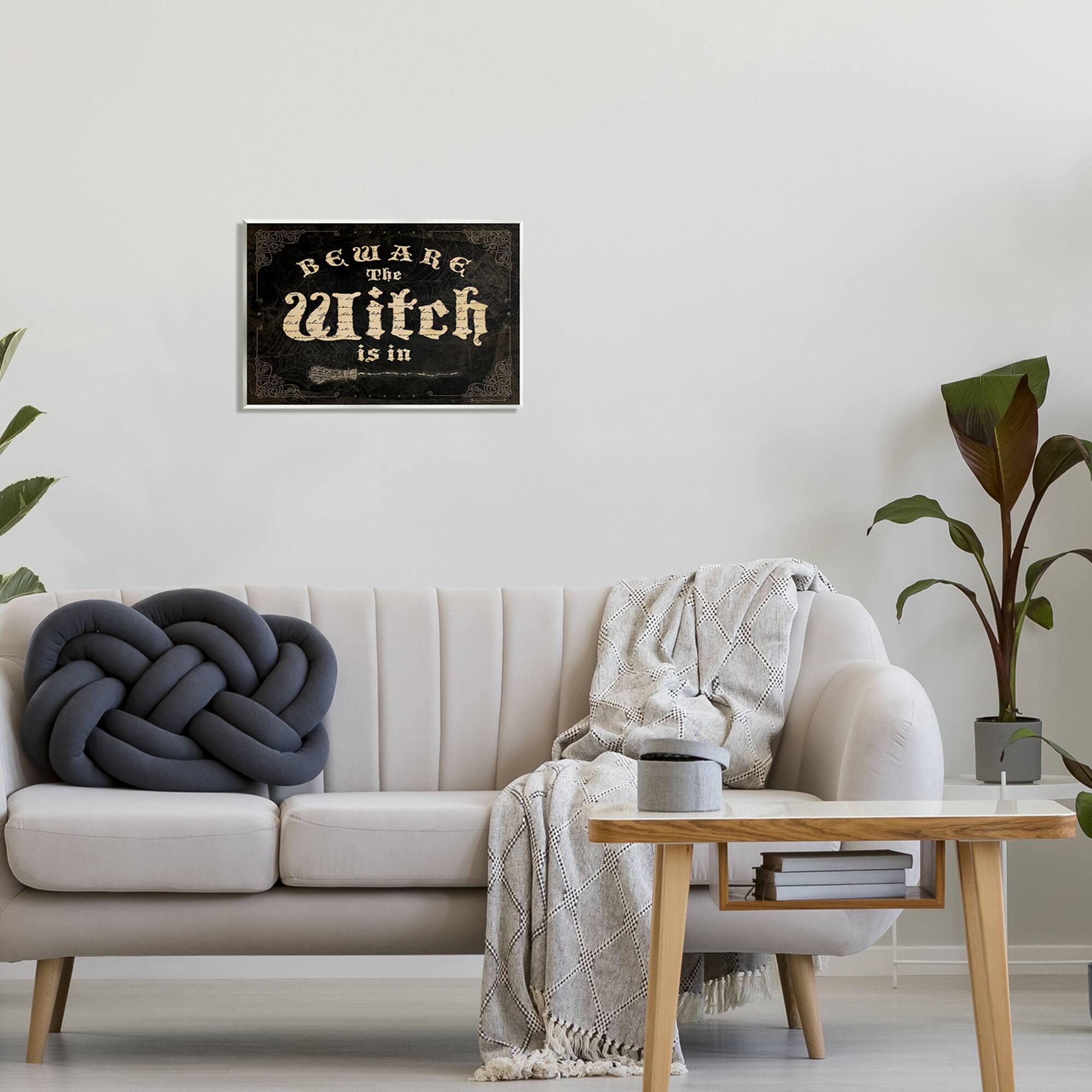 Stupell Industries Beware The Witch Vintage Phrase Wall Plaque Art