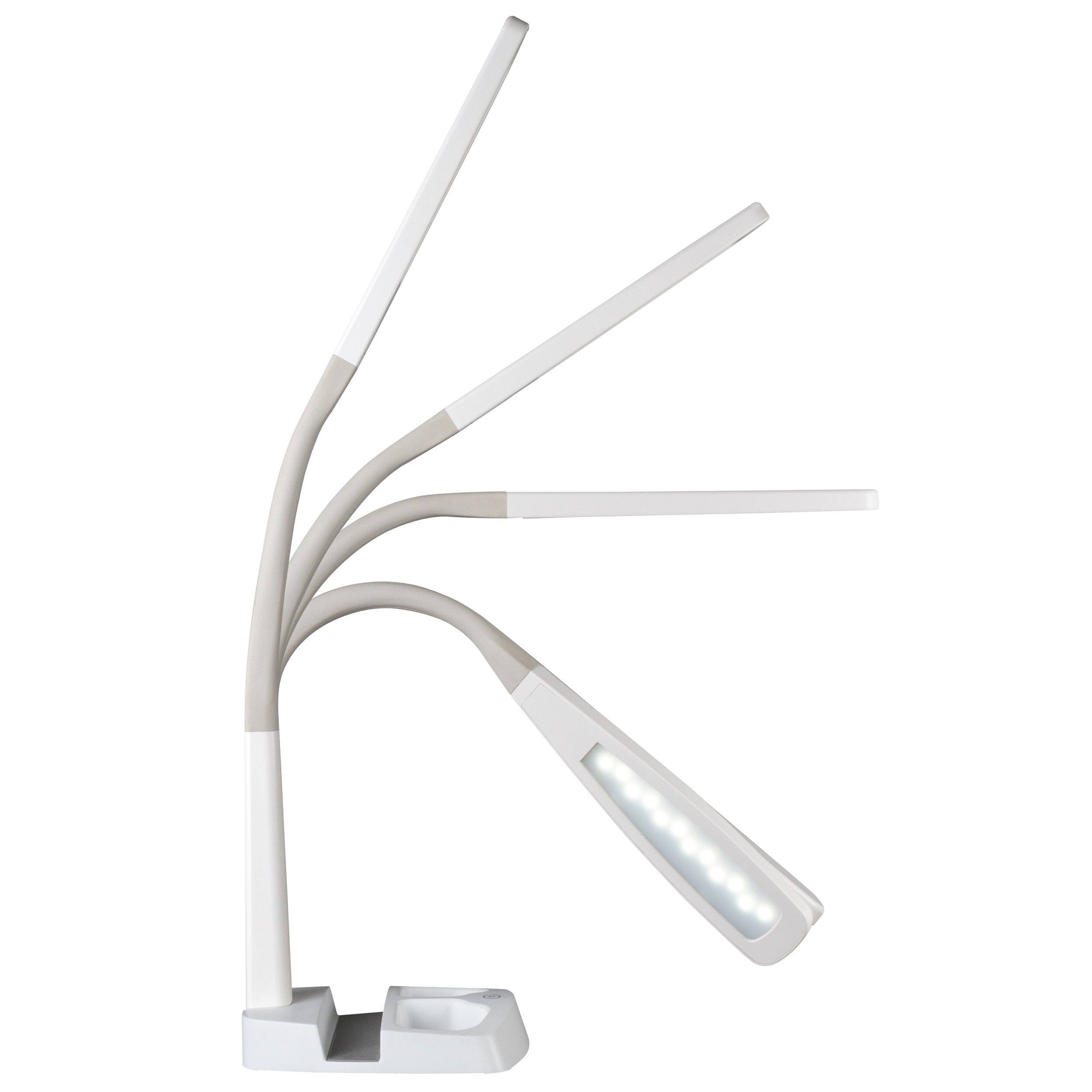 OttLite Wellness Series 26.25&#x22; White LED Desk Lamp with Charging Station