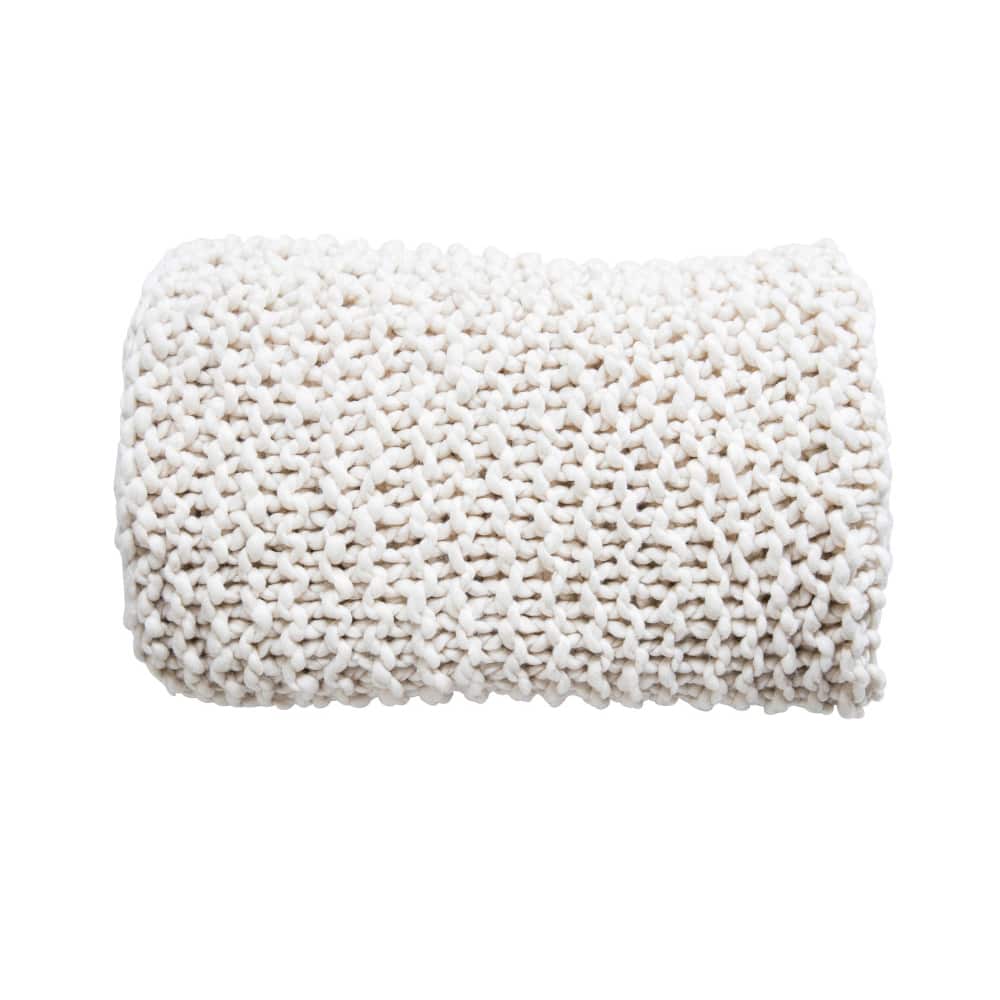 Hello Honey® Cream Acrylic Chunky Knit Throw Blanket