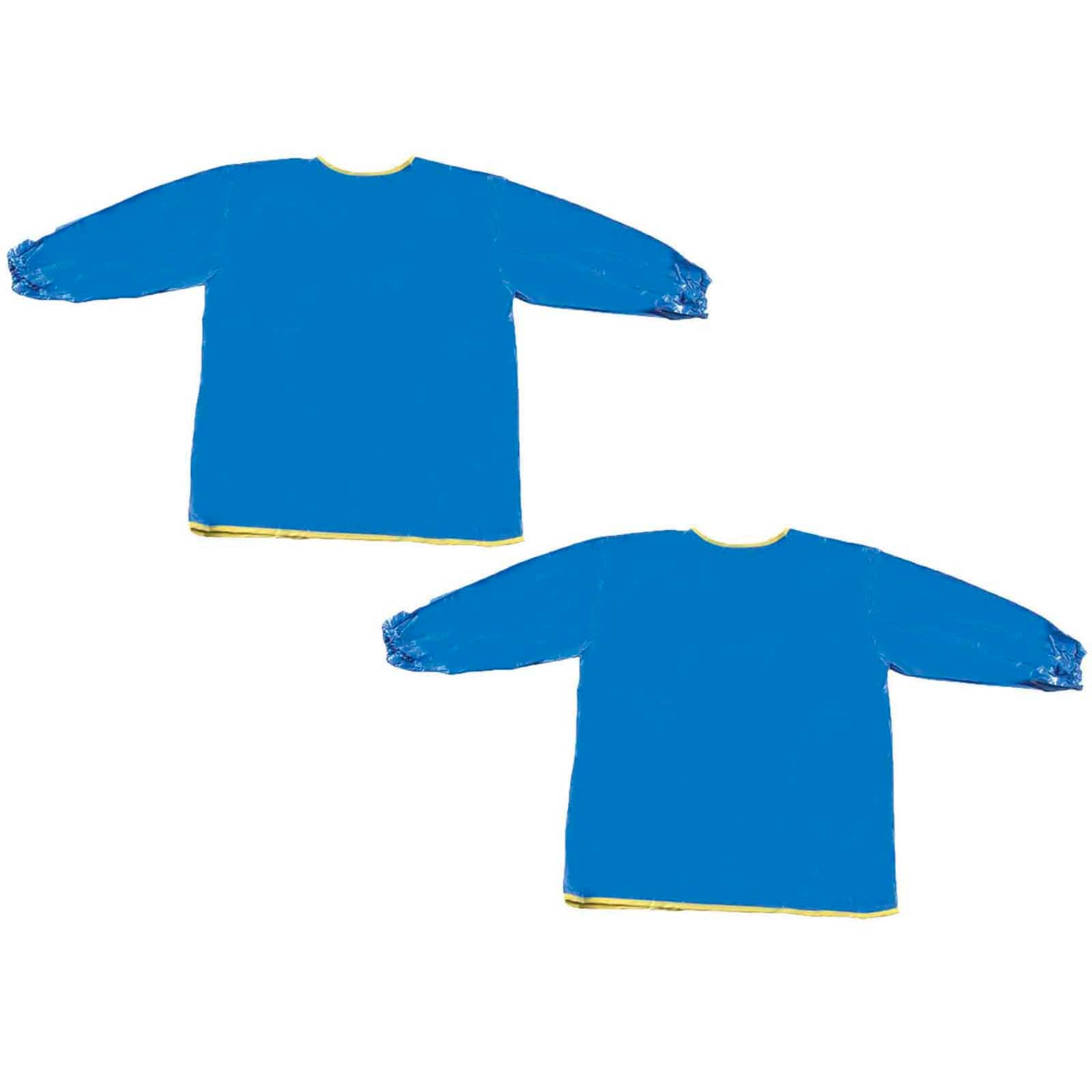 Creativity Street&#xAE; Blue Long Sleeve Plastic Art Smock, 2ct.