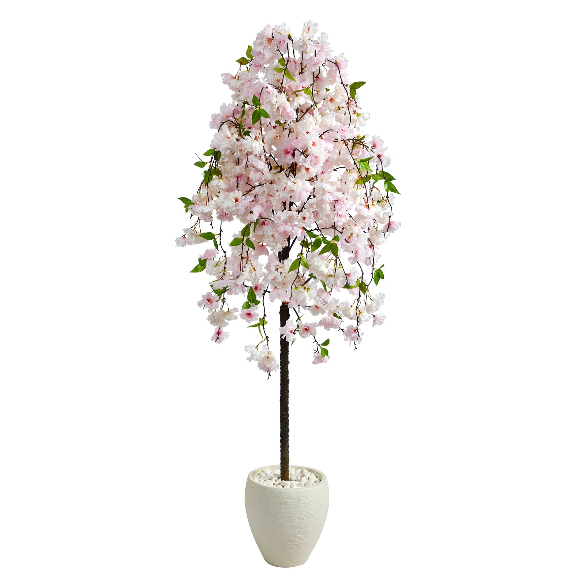 6ft. Cherry Blossom Artificial Tree in White Planter