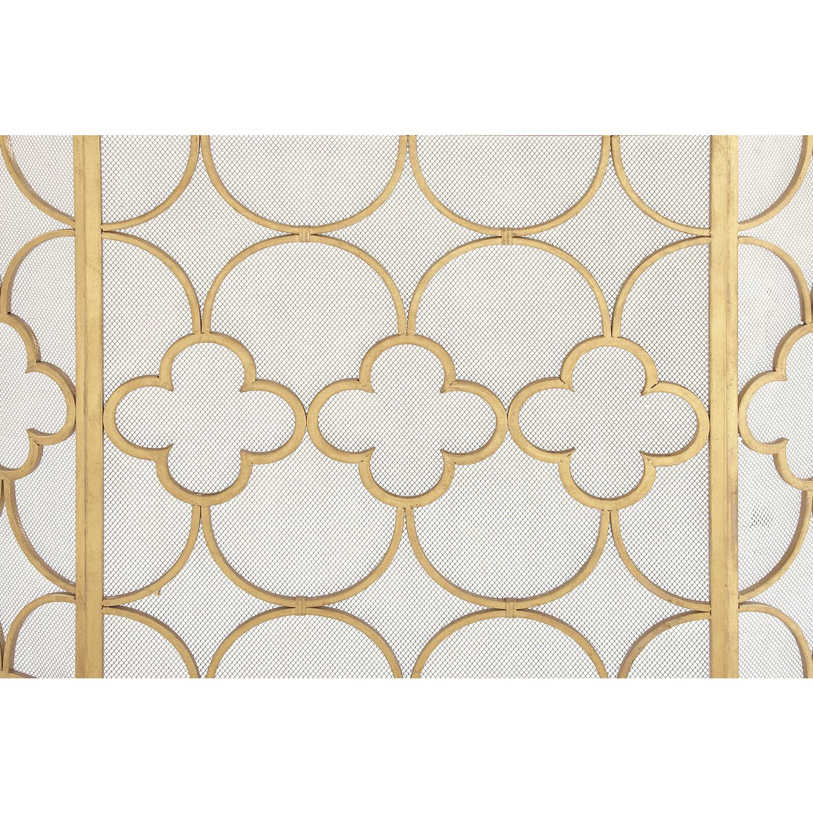 Gold Metal Contemporary Fireplace Screen, 35" x 50" x 1"