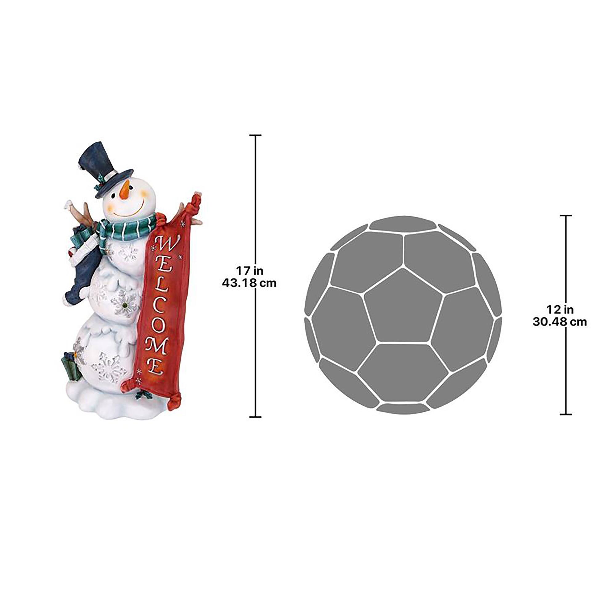 Design Toscano 17&#x22; Avalanche the Welcome Snowman Statue