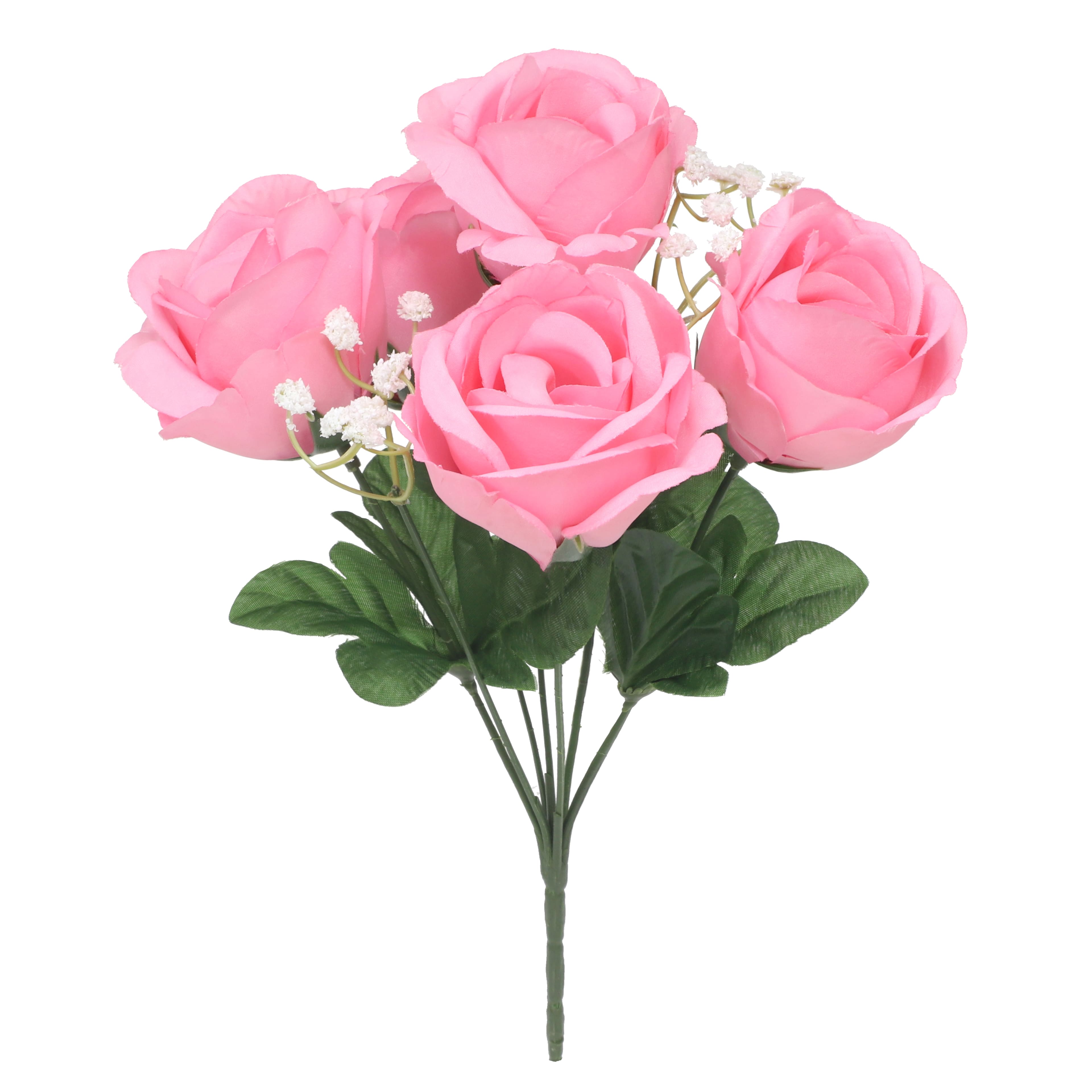 13" Rose & Baby's Breath Bush by Ashland®