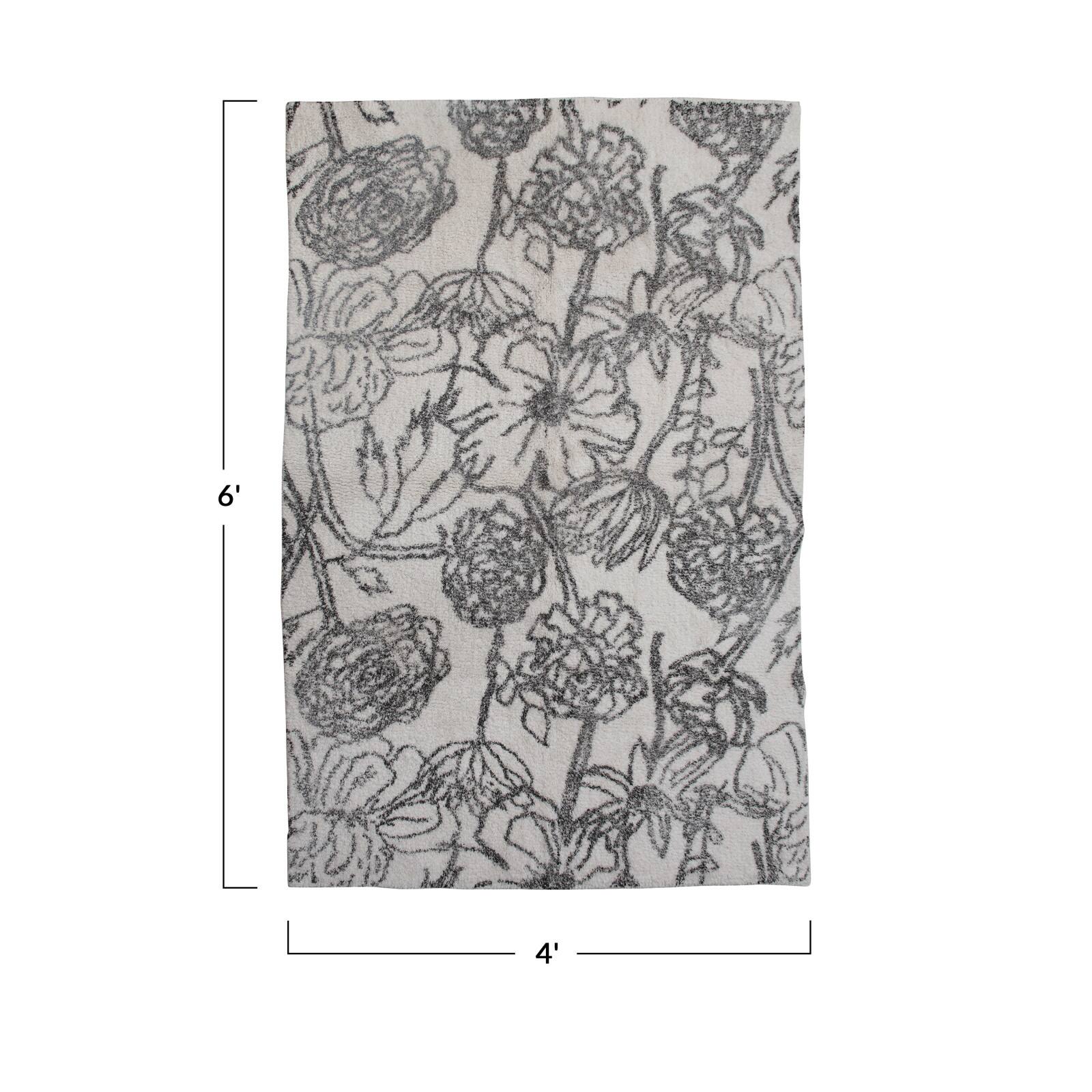 Hello Honey&#xAE; Cotton Tufted Rug With Flower Pattern, 4ft. x 6ft.