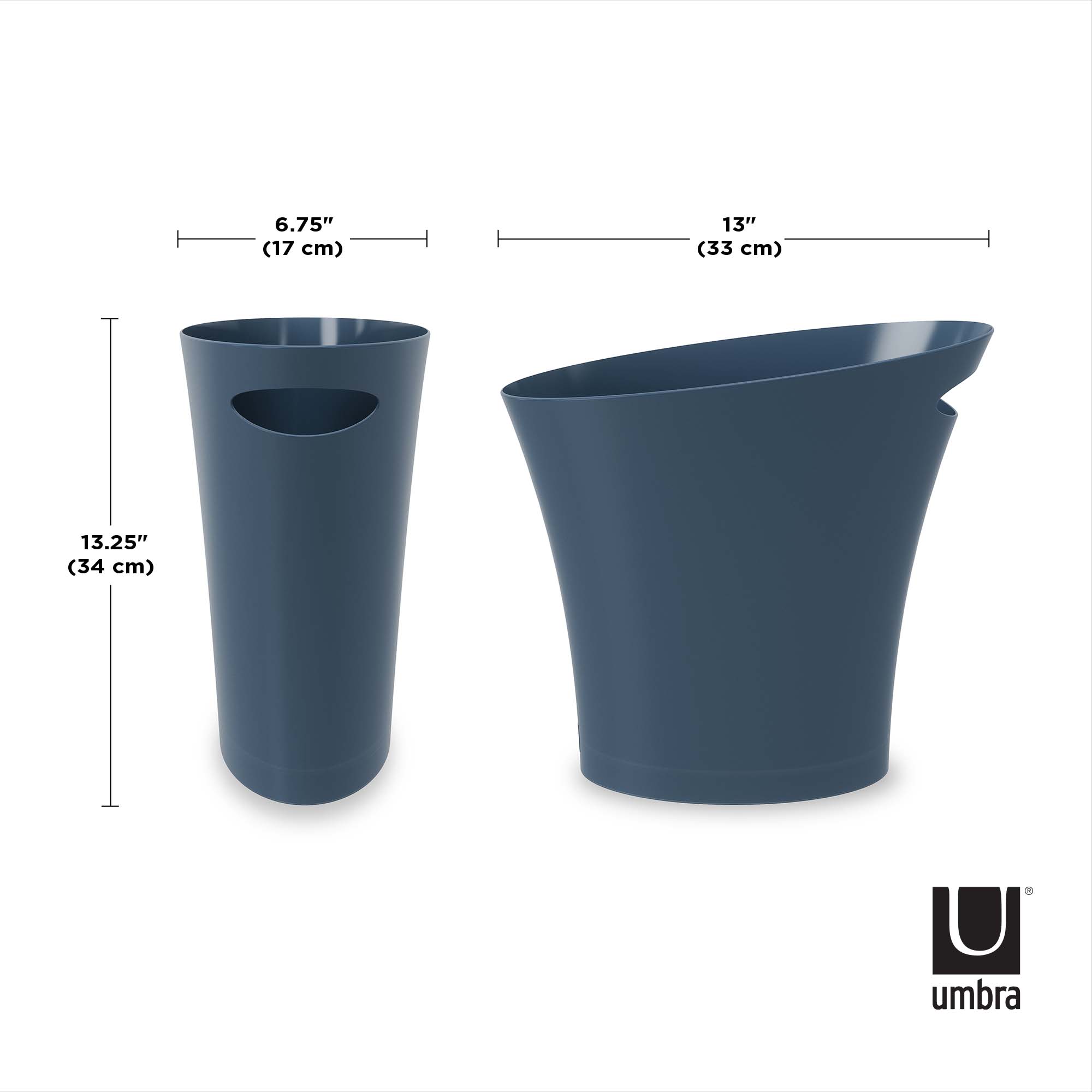 Umbra 2gal. Denim Skinny Trash Can